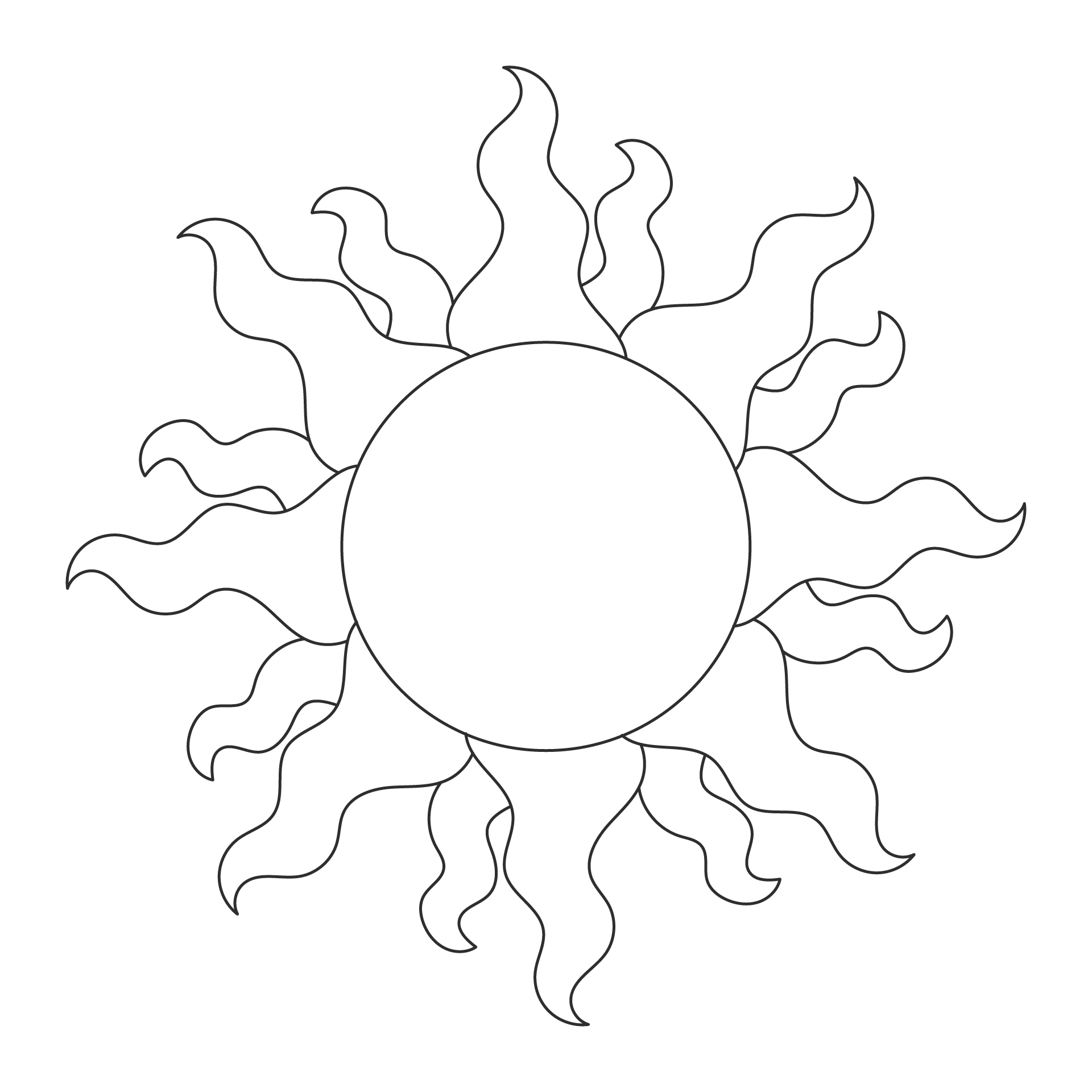 Summer Sun Zentangle Template