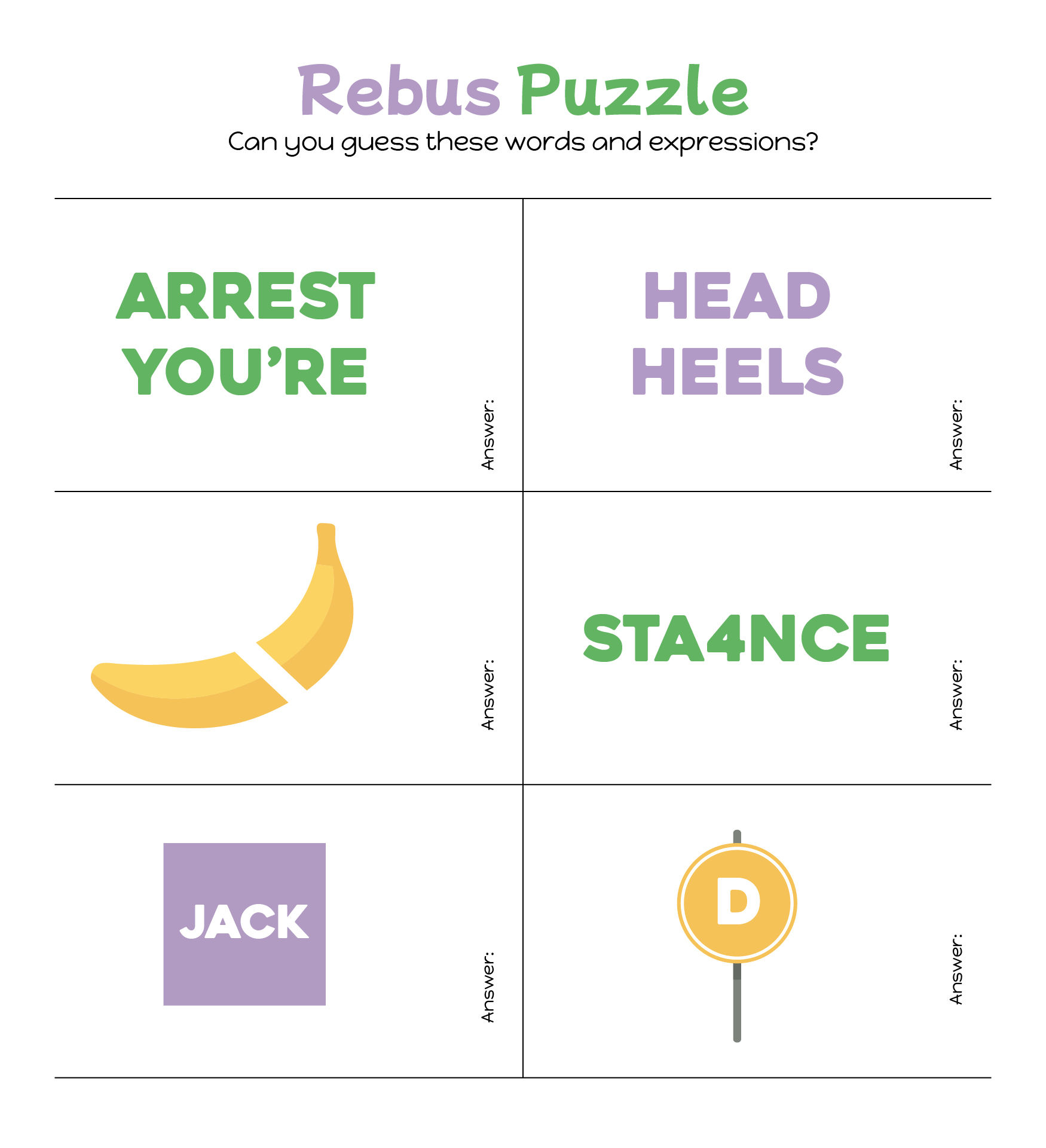 Office Party Games Rebus Puzzle Office Party Games Rebus Puzzle
