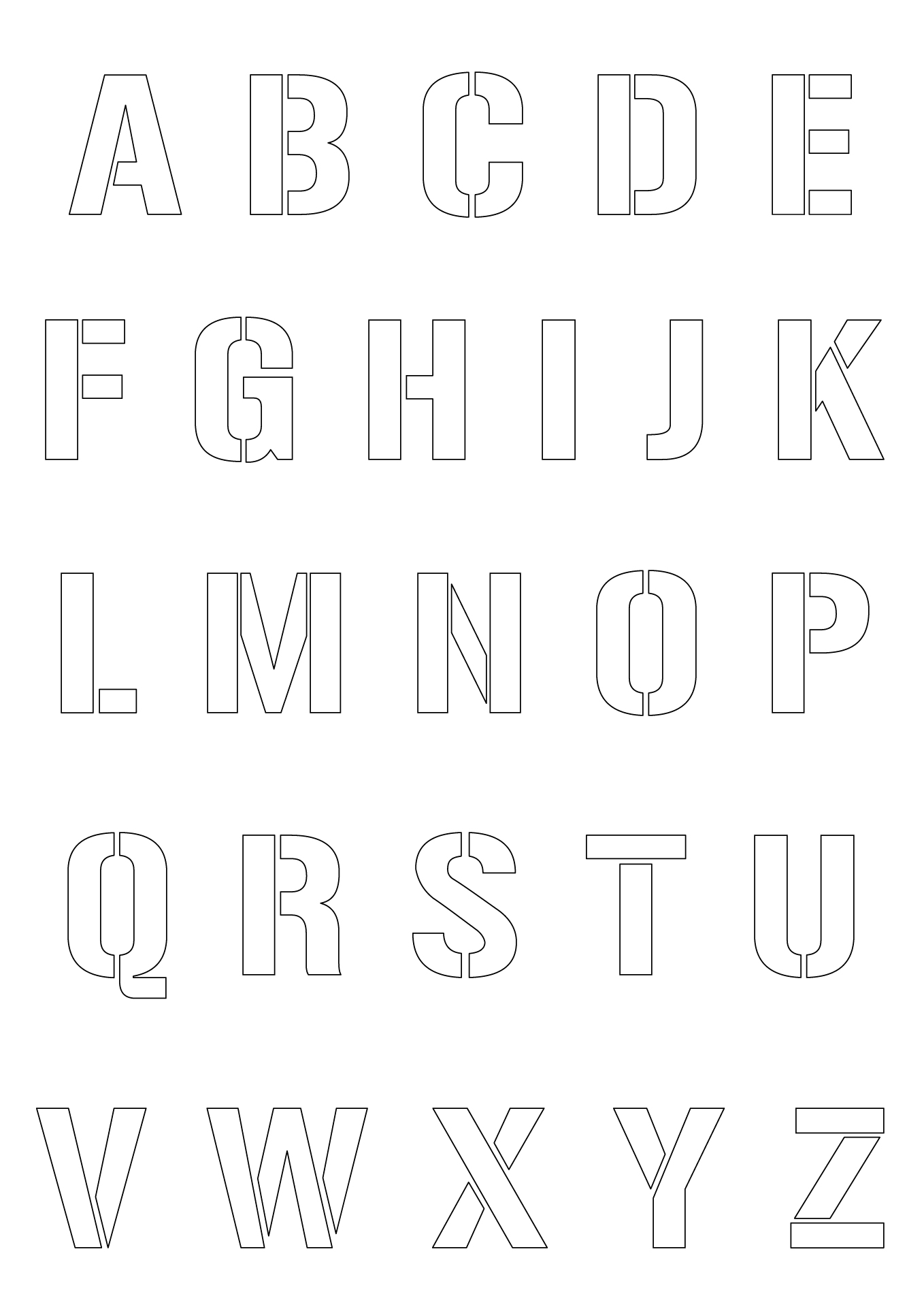 Alphabet Stencil Cut Outs