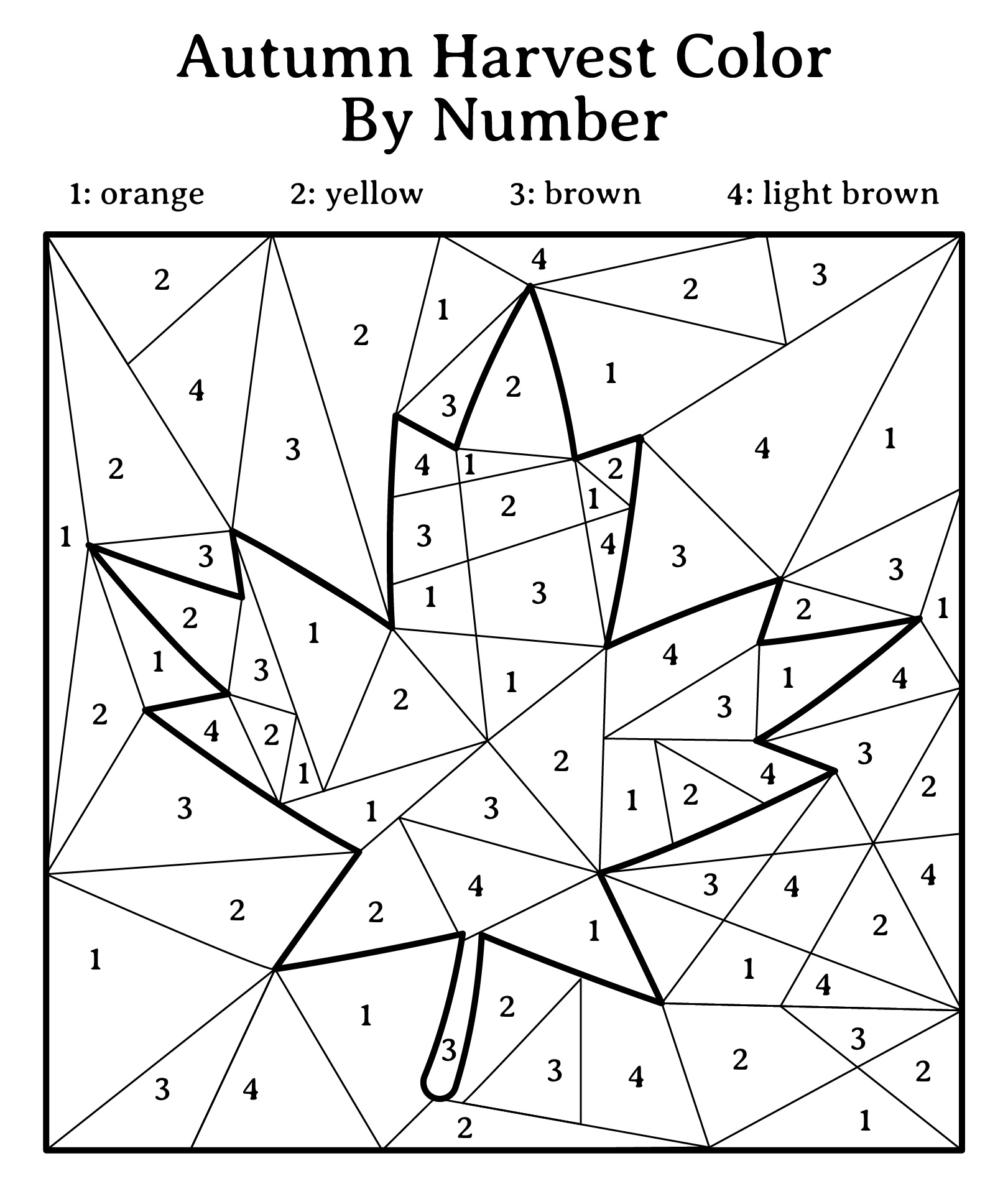 Autumn Harvest Color by Number Pages Autumn Harvest Color by Number Pages