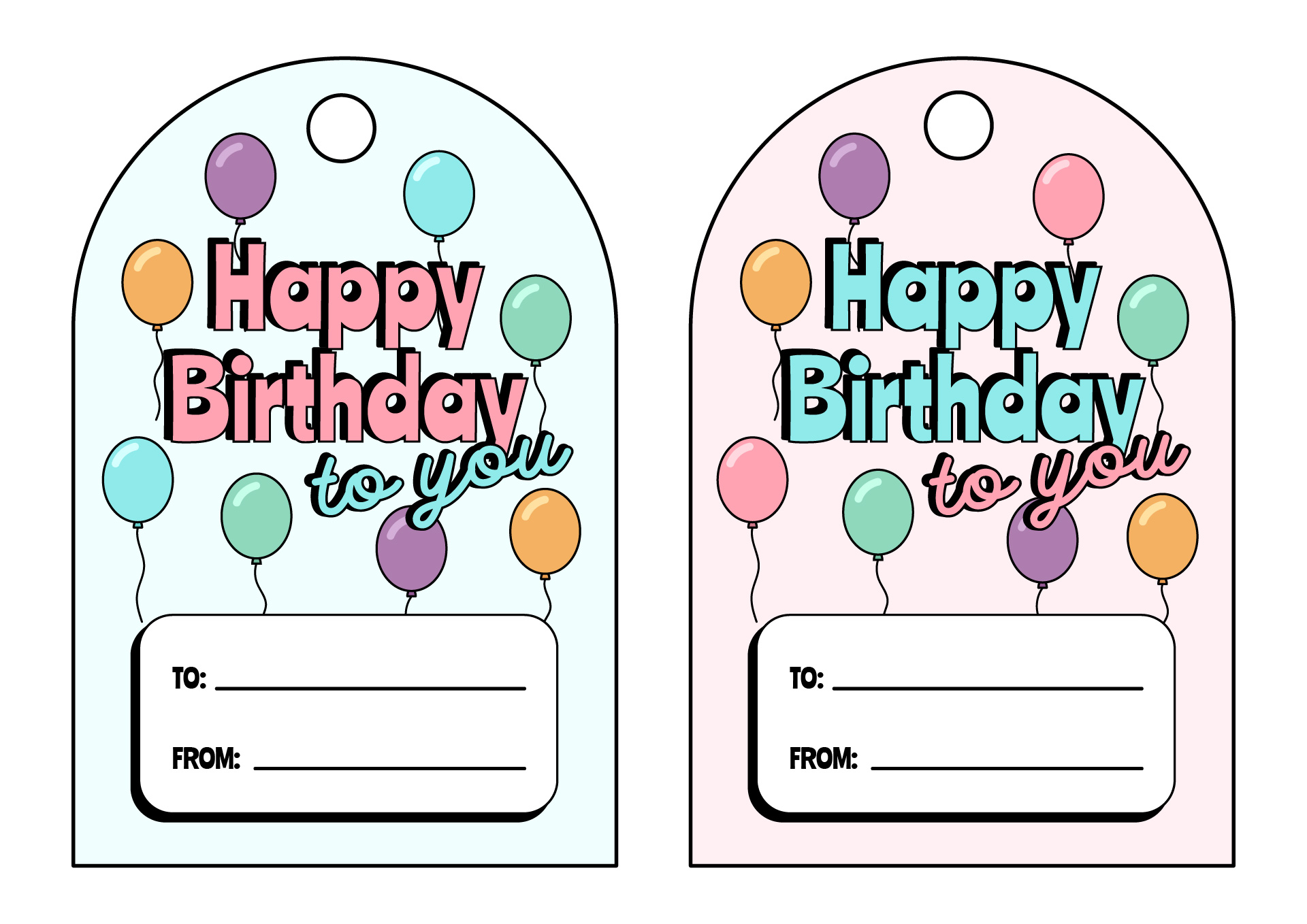 Birthday Gift Tags Word Format