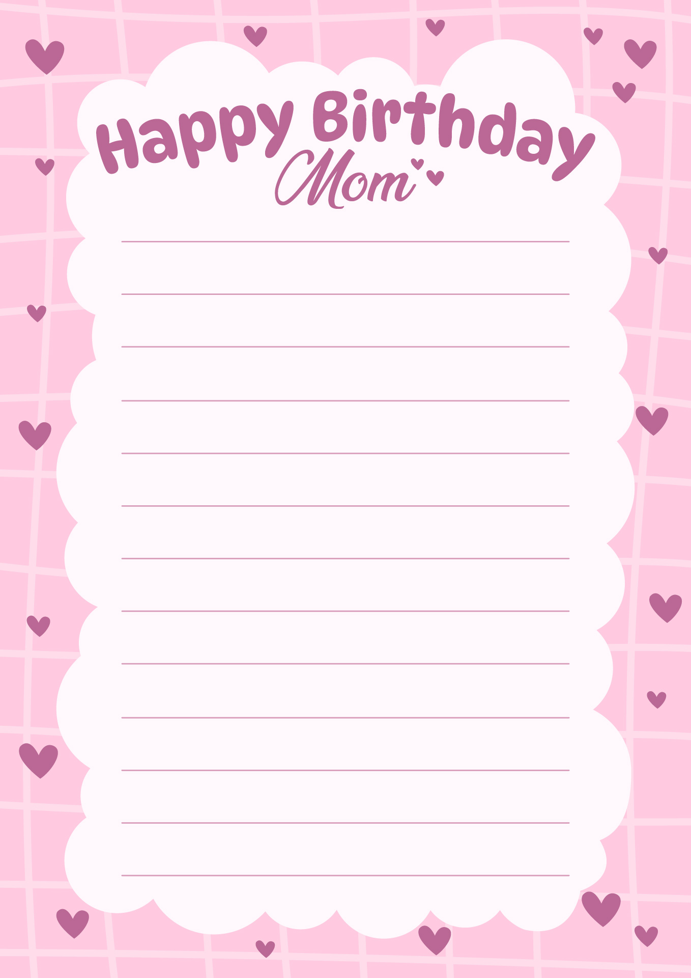 Birthday Letters to Mom Printables