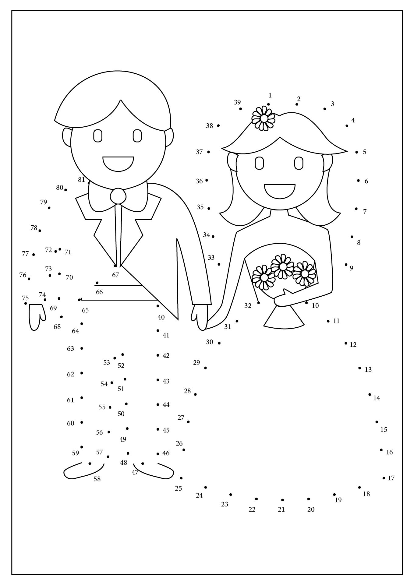 Bride and Groom Dot to Dot Print Sheets Bride and Groom Dot to Dot Print Sheets