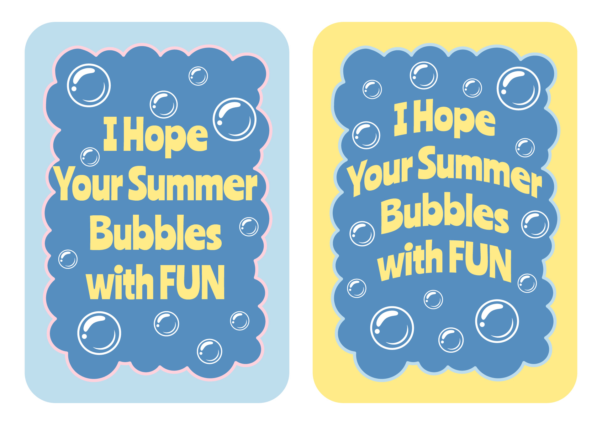 Bubble Summer Party Favor Tags Printable
