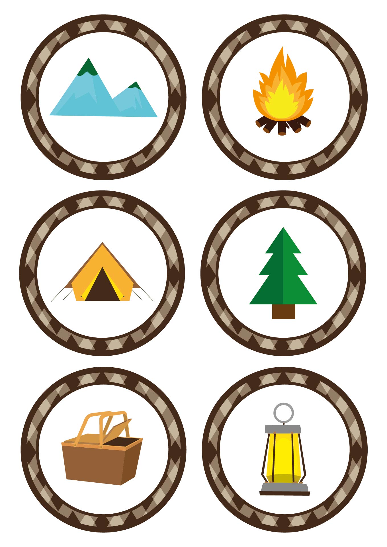 Camping Themed Cupcake Toppers Printable