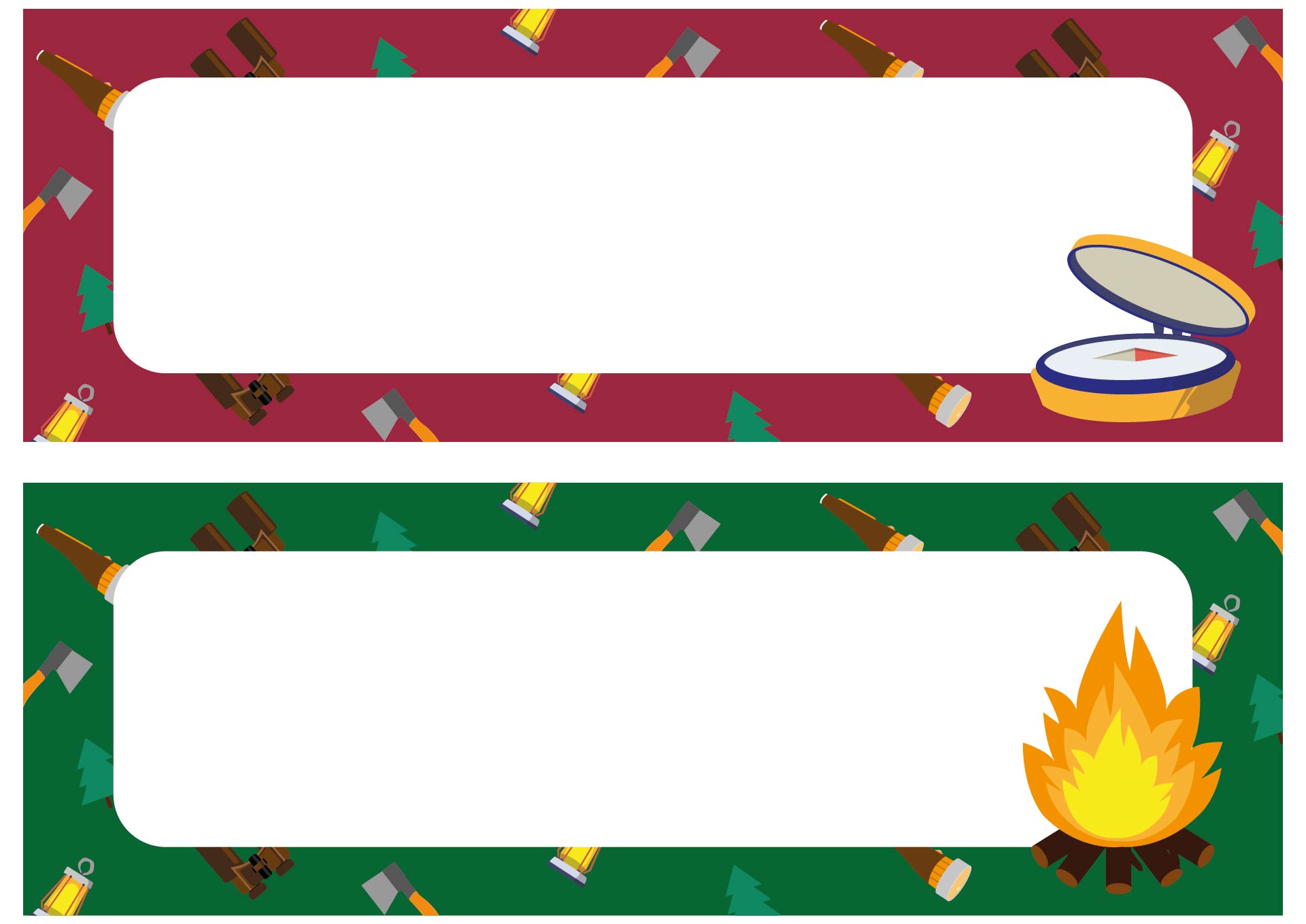 Camping Themed Kindergarten Name Badge Printables