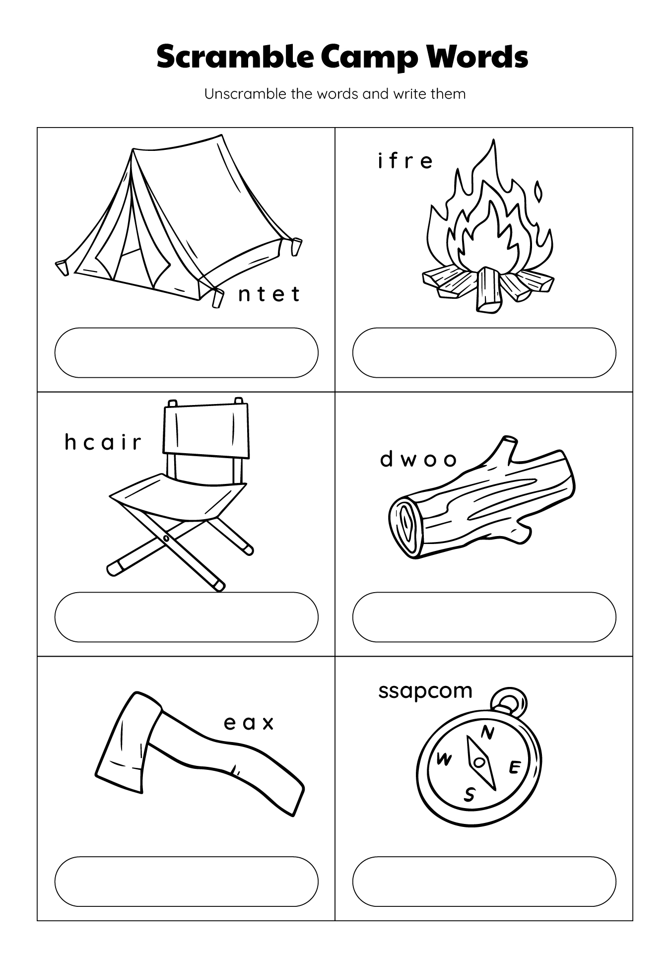 Camping Themed Preschool Worksheets Camping Themed Preschool Worksheets