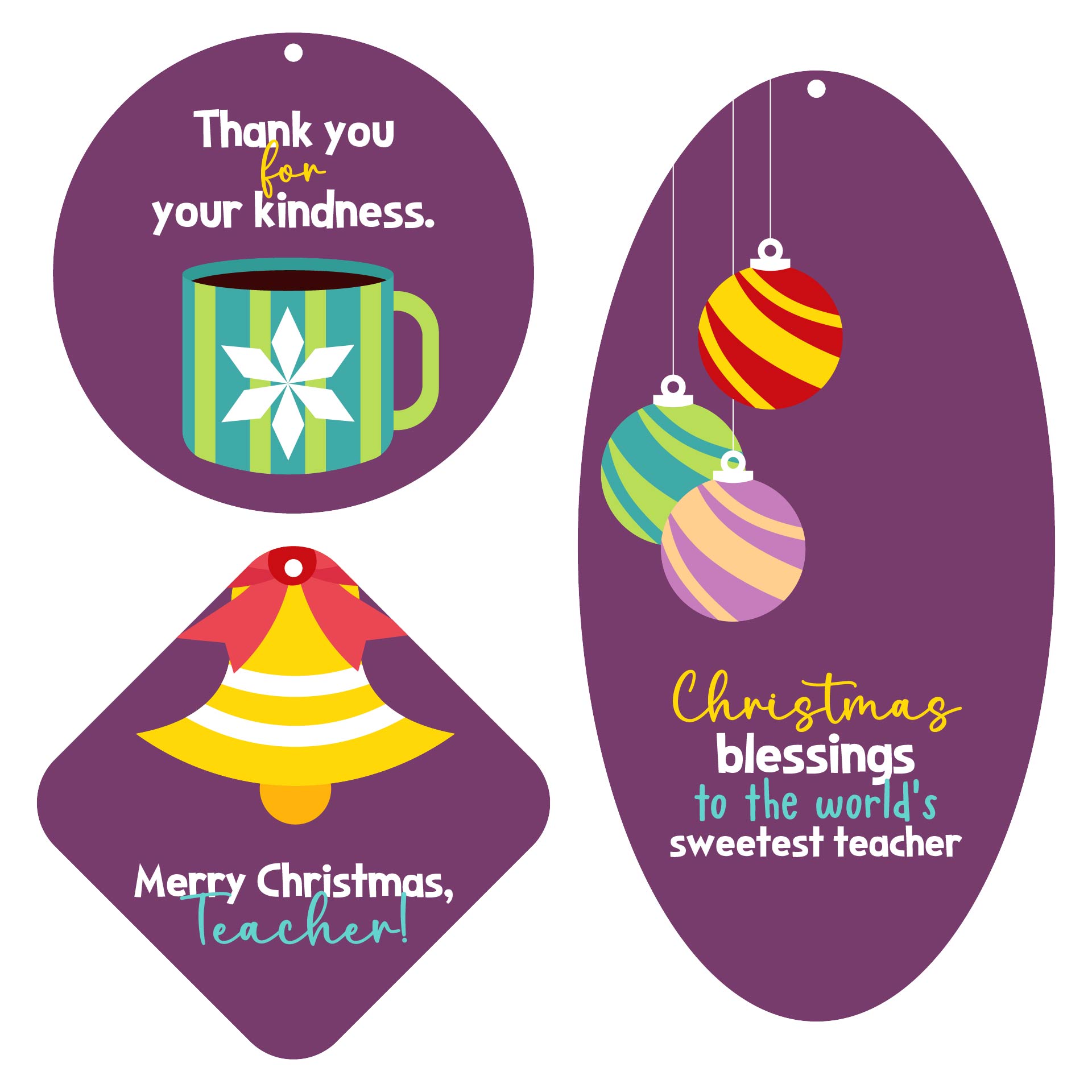 Christmas Printables for Teacher Gifts Christmas Printables for Teacher Gifts