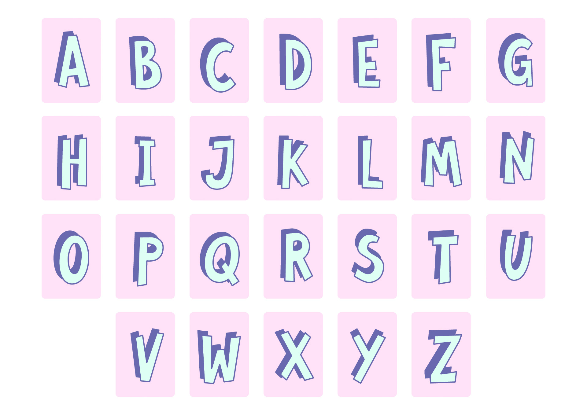 Colorful Alphabet Cut Outs for Kids