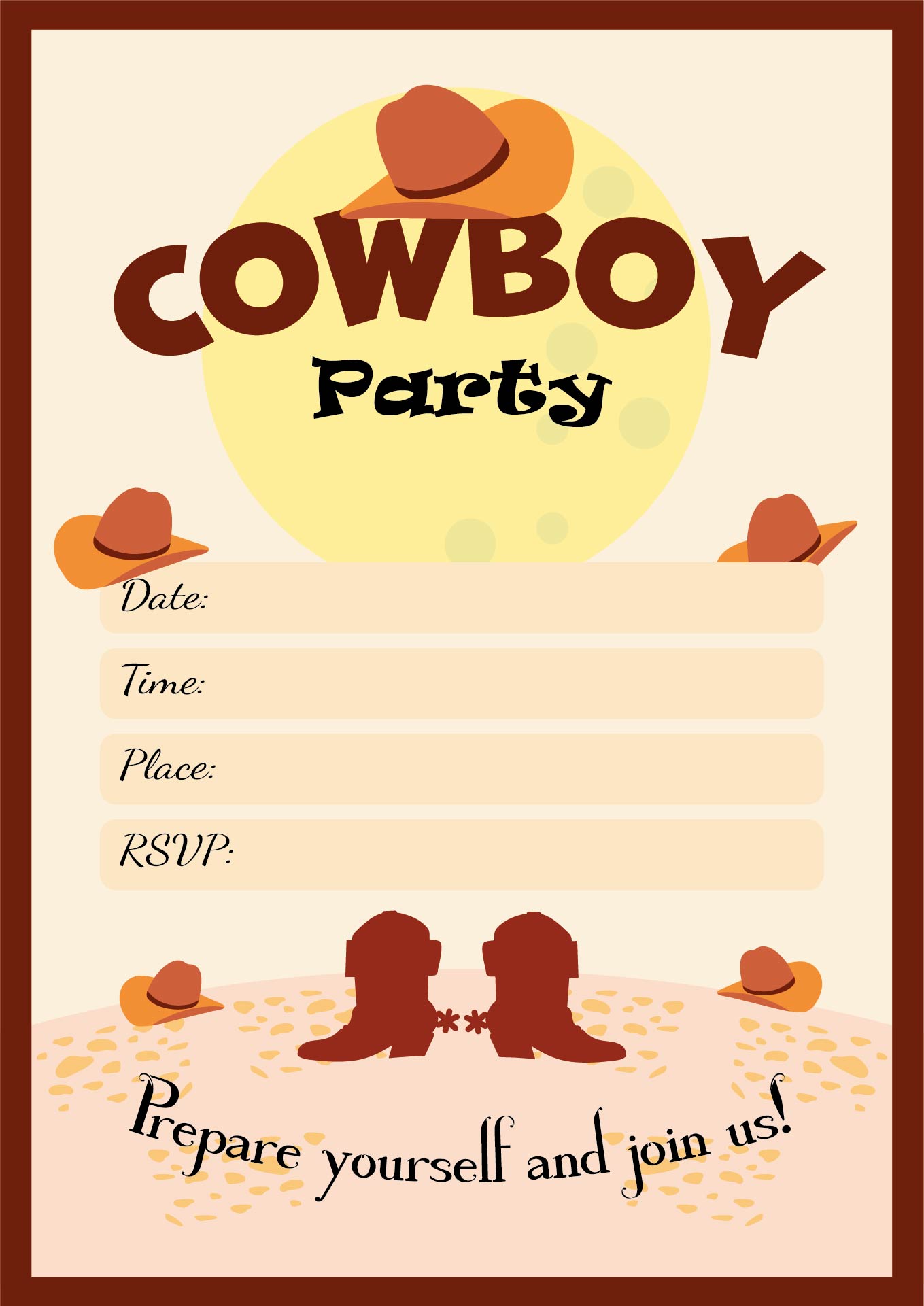 Cowboy Hat Party Invitation Design