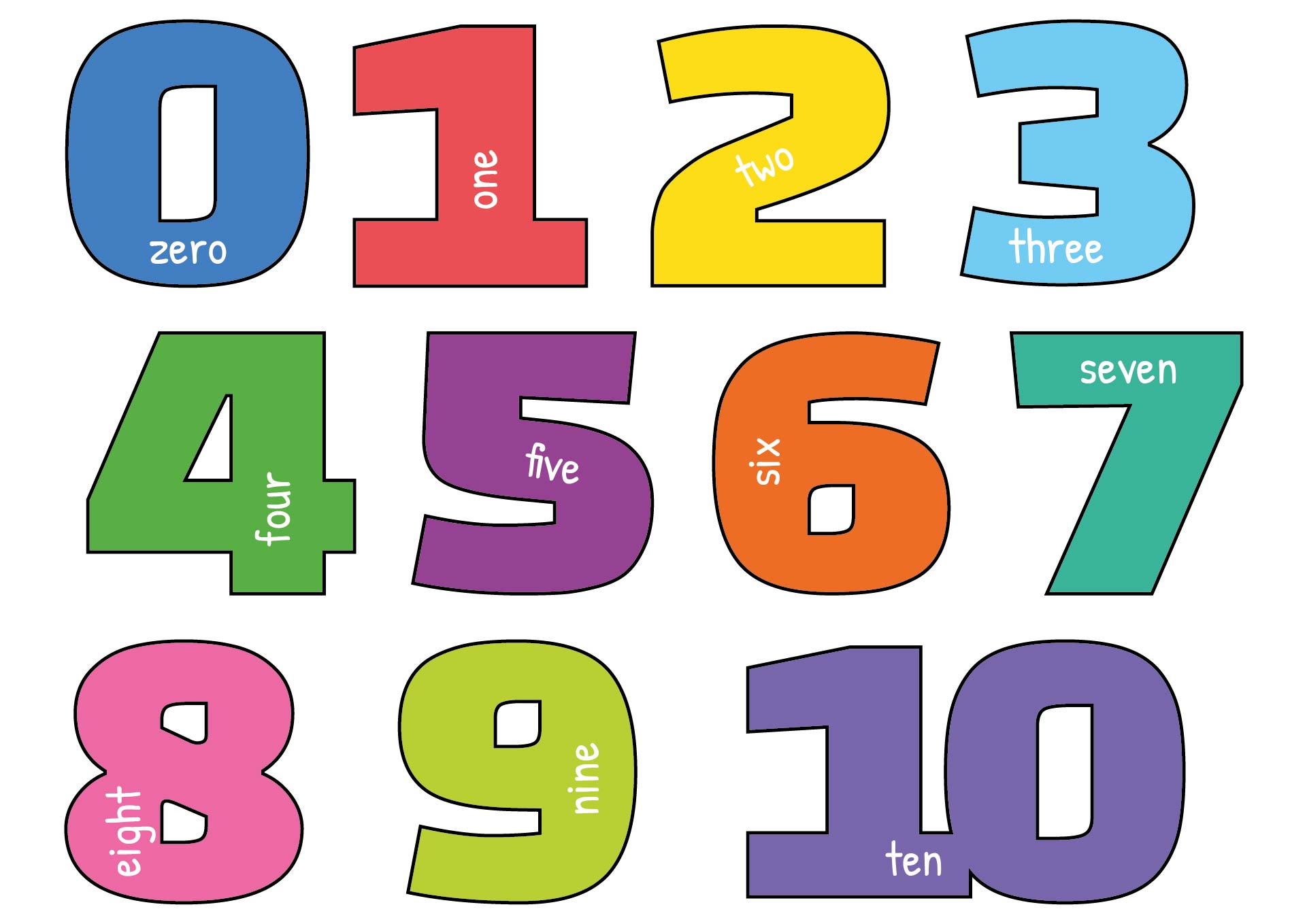 Creative Large Printable Cut Out Numbers for Bulletin Boards