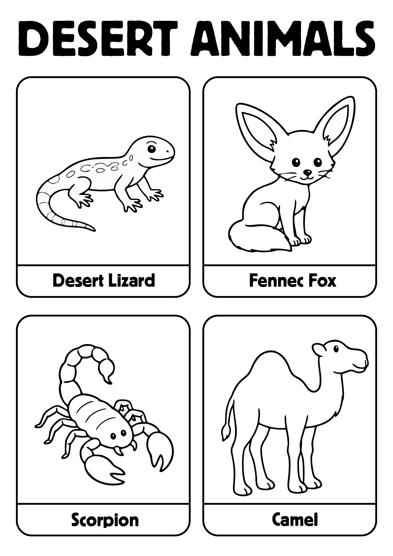 Desert Animals Coloring Pages Printable