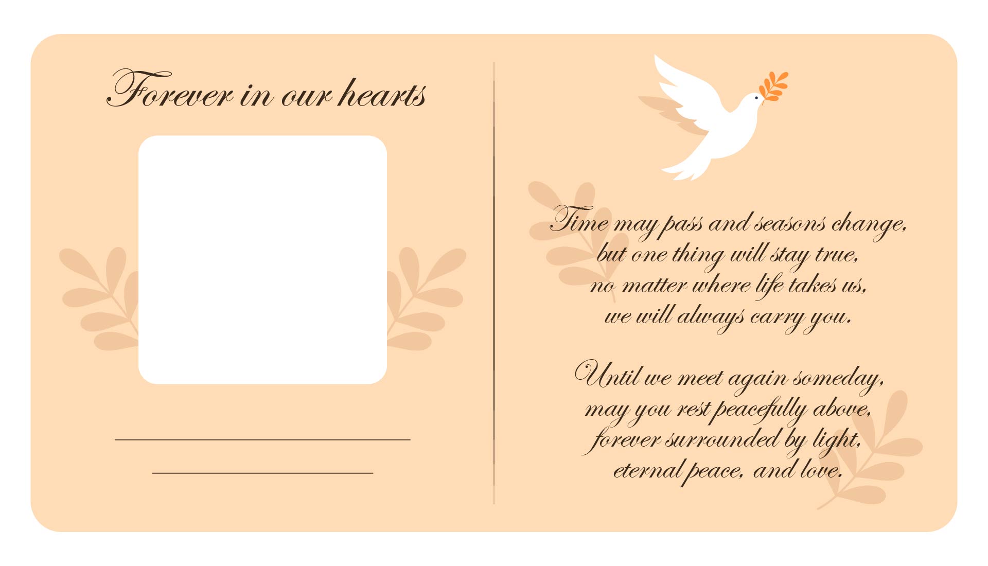 DIY Funeral Memorial Card Print DIY Funeral Memorial Card Print