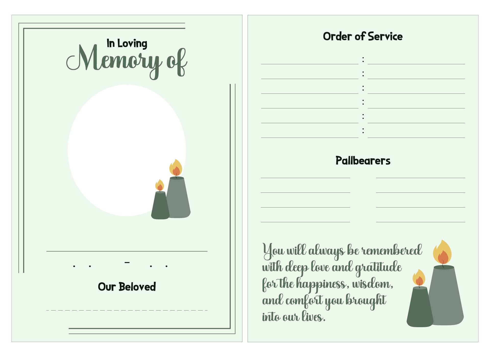 DIY Funeral Program Template DIY Funeral Program Template