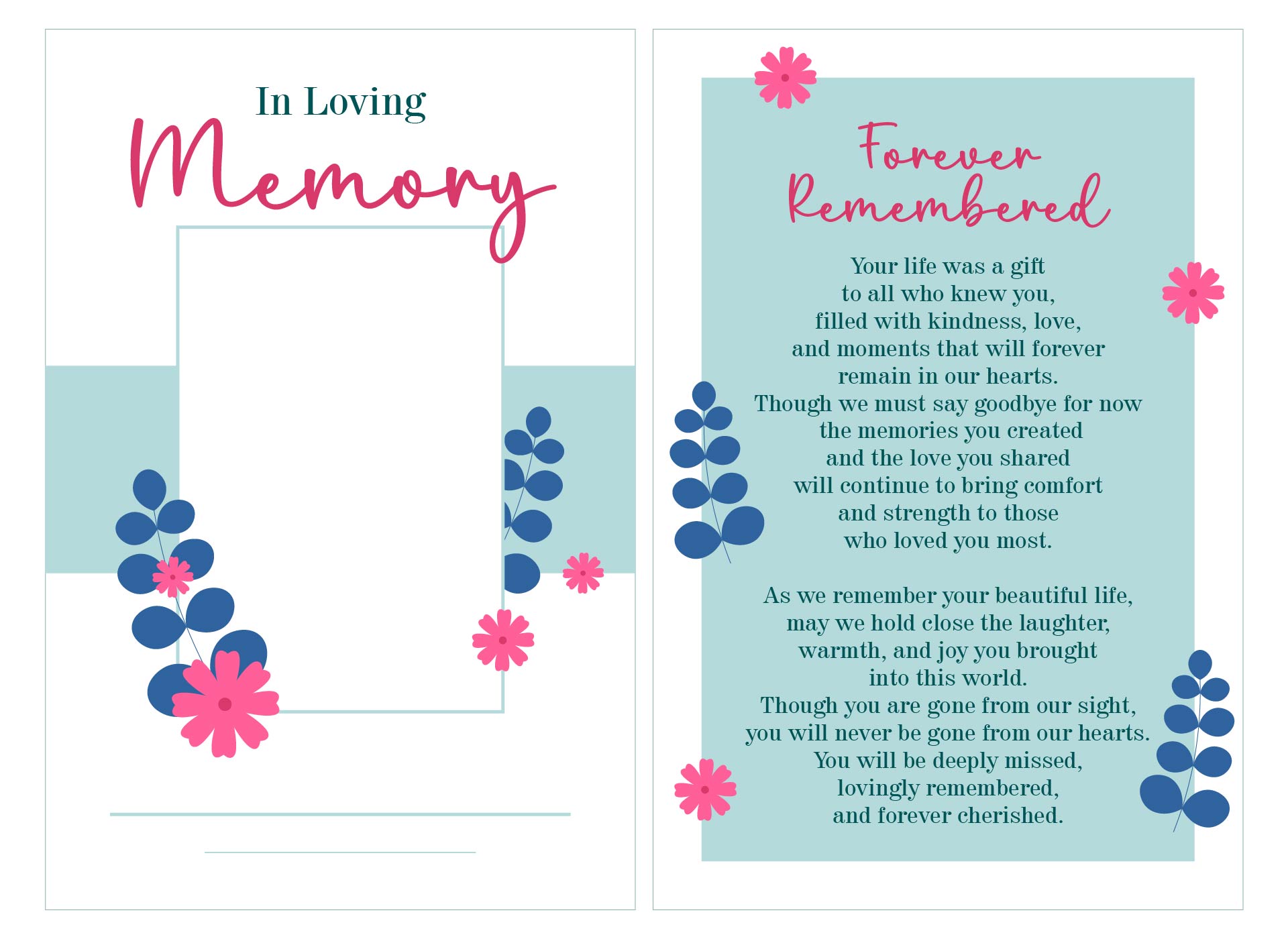 DIY Funeral Remembrance Card