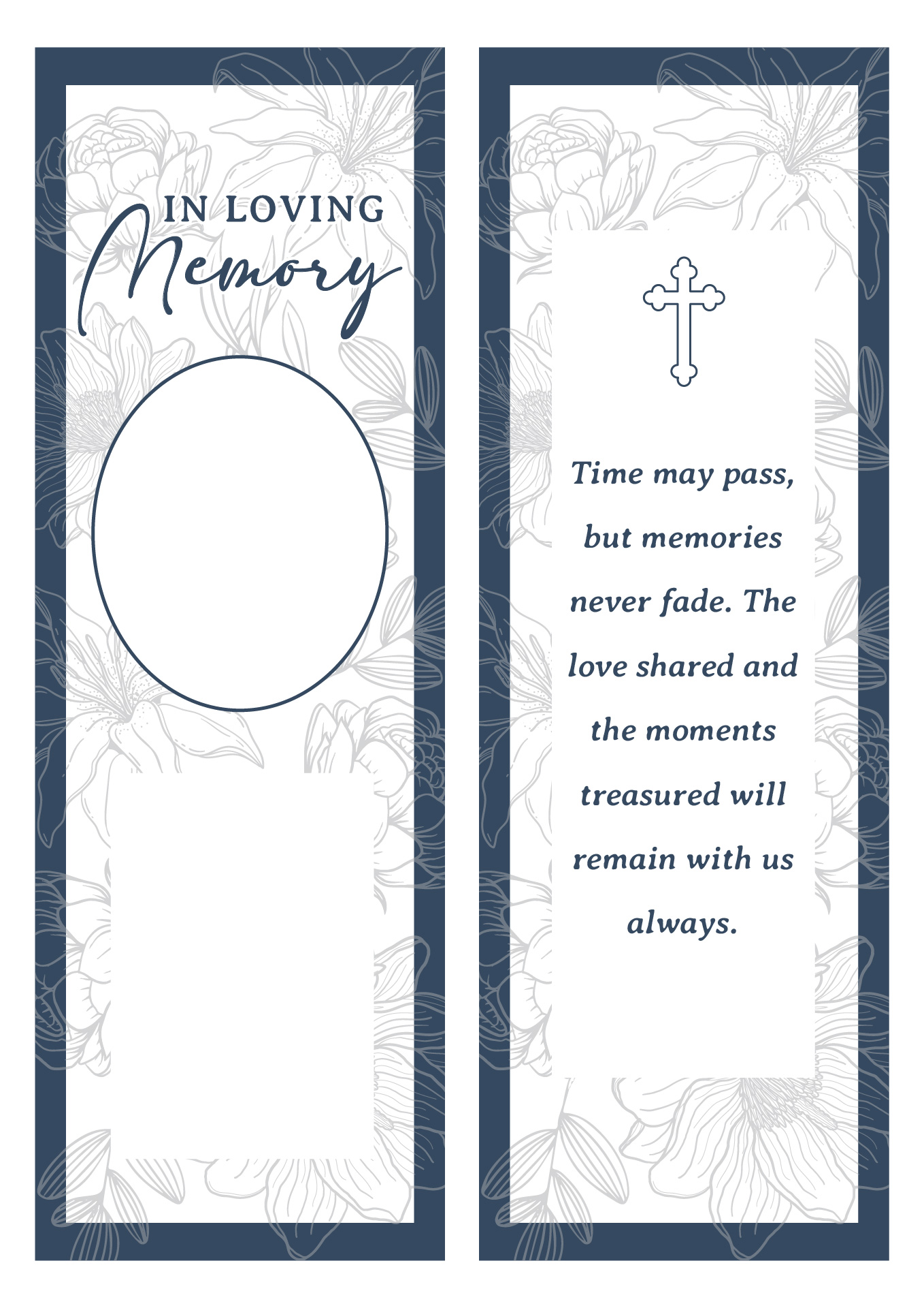 DIY Memorial Service Bookmark Templates