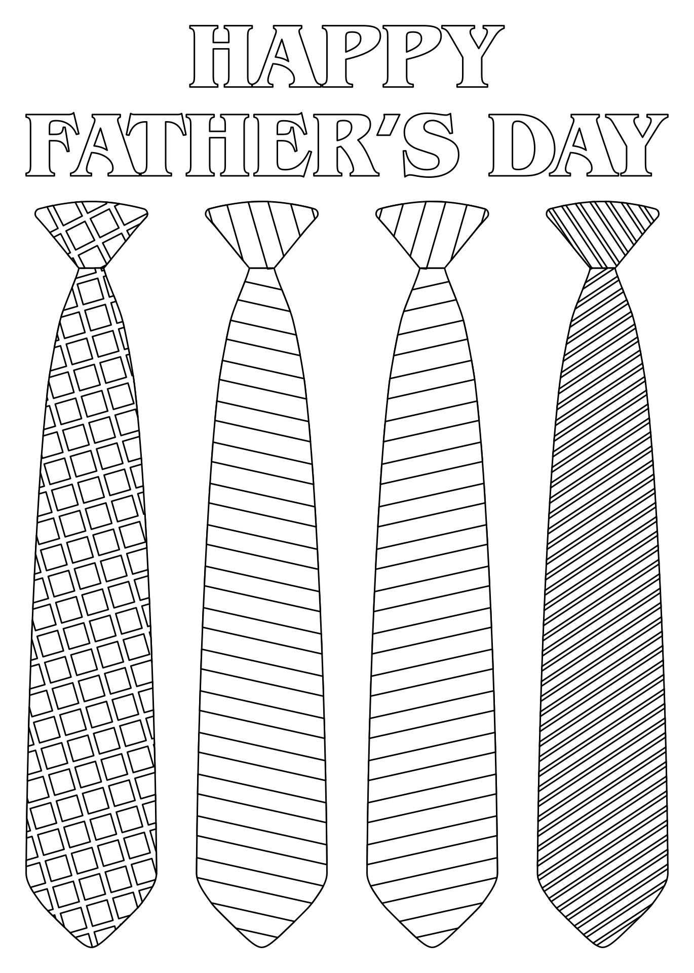 Fathers Day Printable Tie Coloring Page
