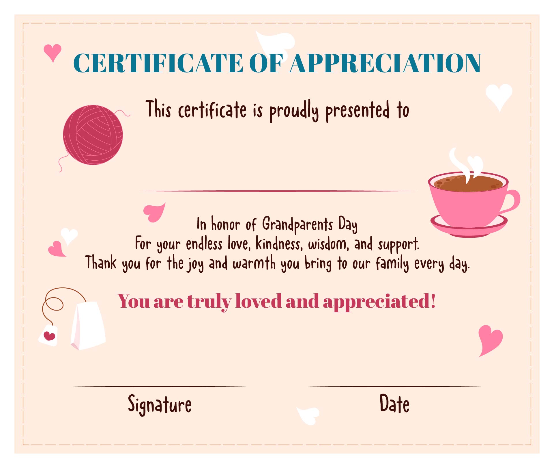 Grandparents Day Certificates of Appreciation Grandparents Day Certificates of Appreciation