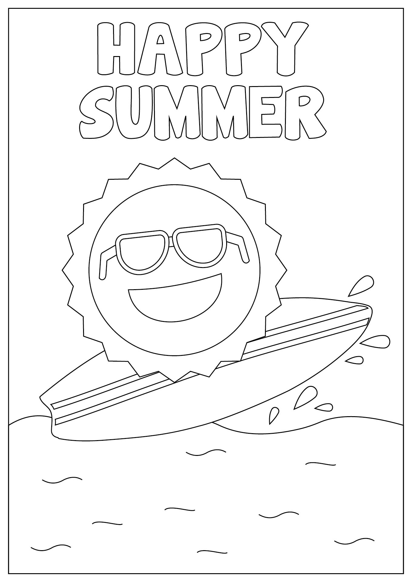 Happy Summer Coloring Sheet Printable Happy Summer Coloring Sheet Printable