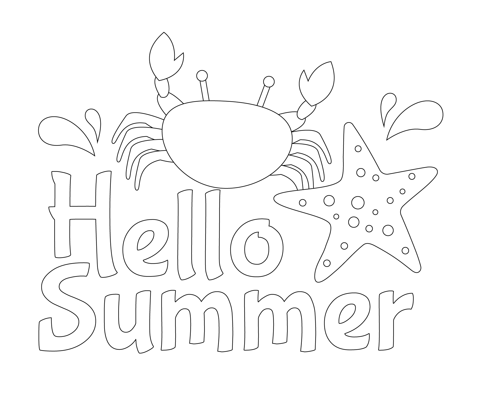 Happy Summer Sign Printable Black and White Happy Summer Sign Printable Black and White