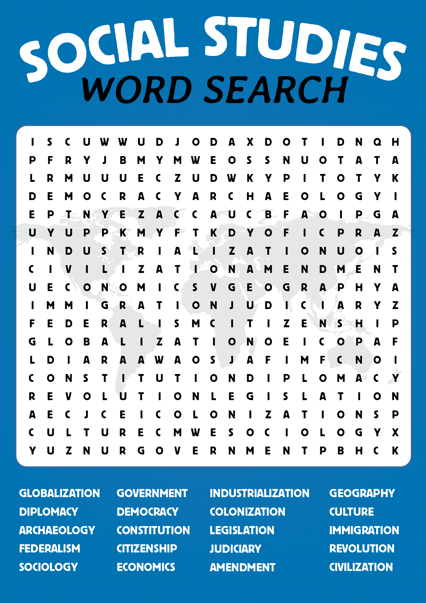 High School Social Studies Word Search High School Social Studies Word Search
