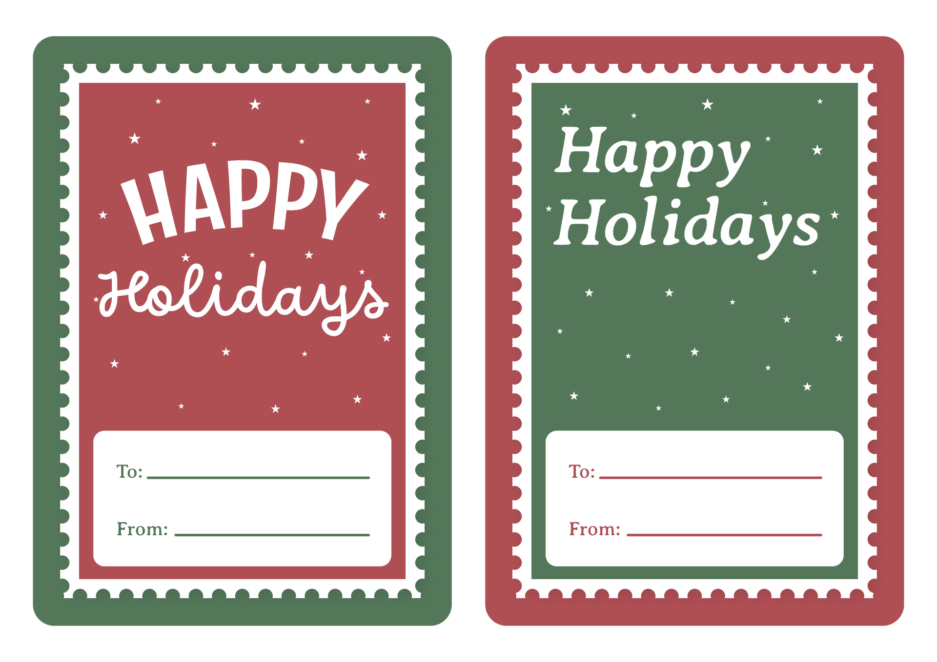 Holiday Gift Tags Template Word