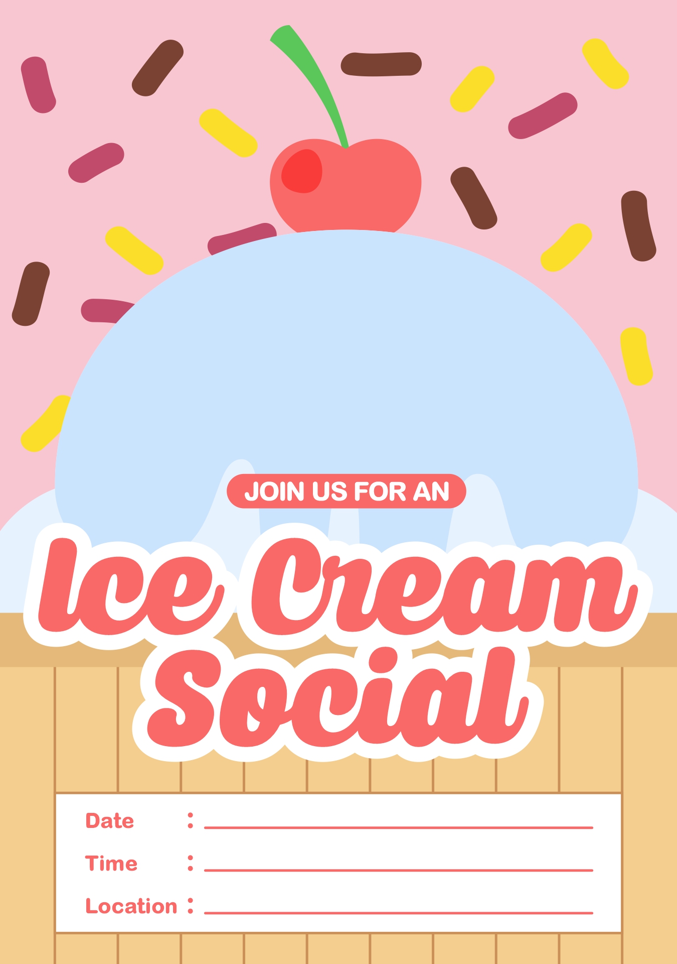Ice Cream Social Flyer Printables