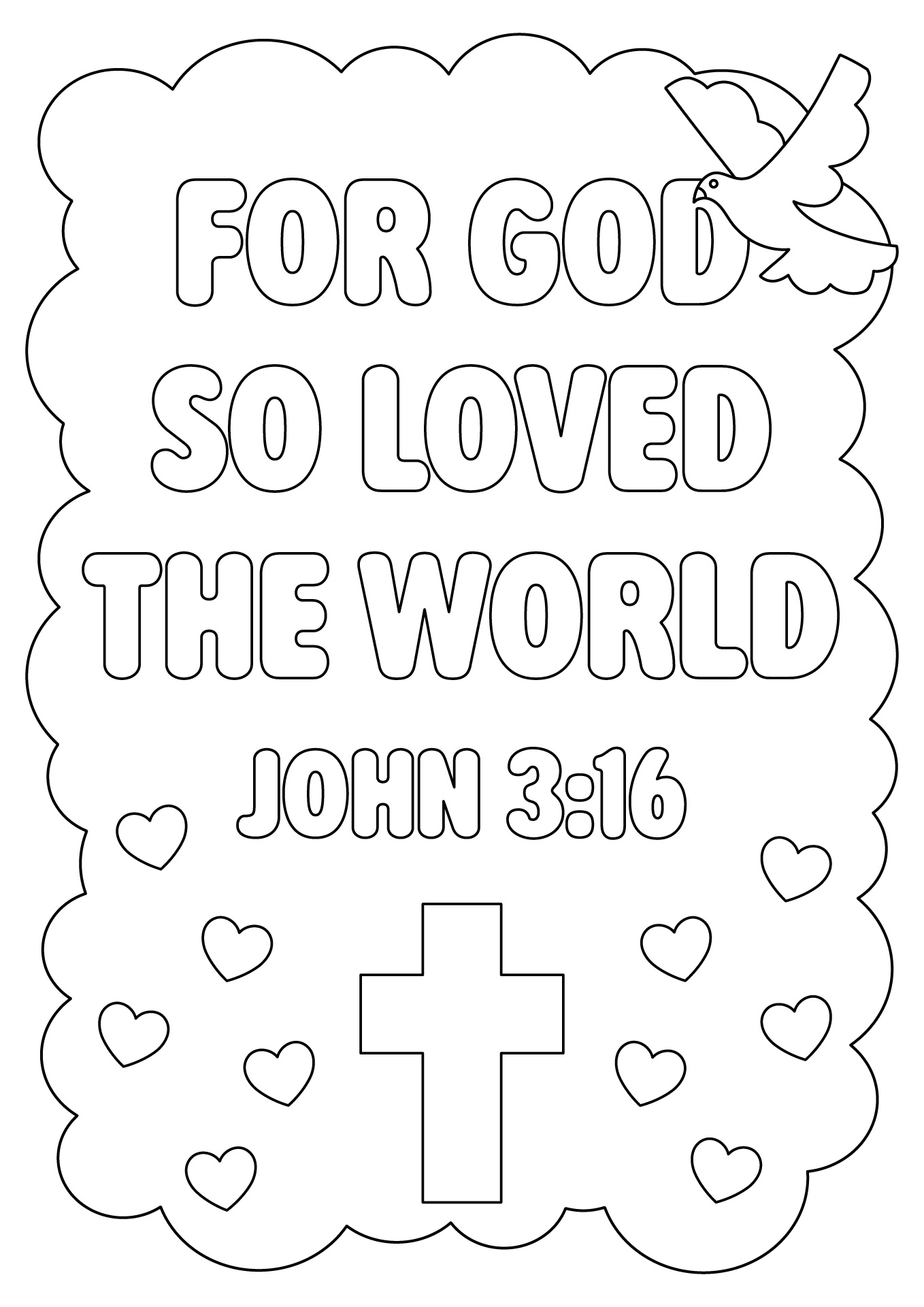 John 3:16 Scripture Coloring Page for Kids John 3:16 Scripture Coloring Page for Kids