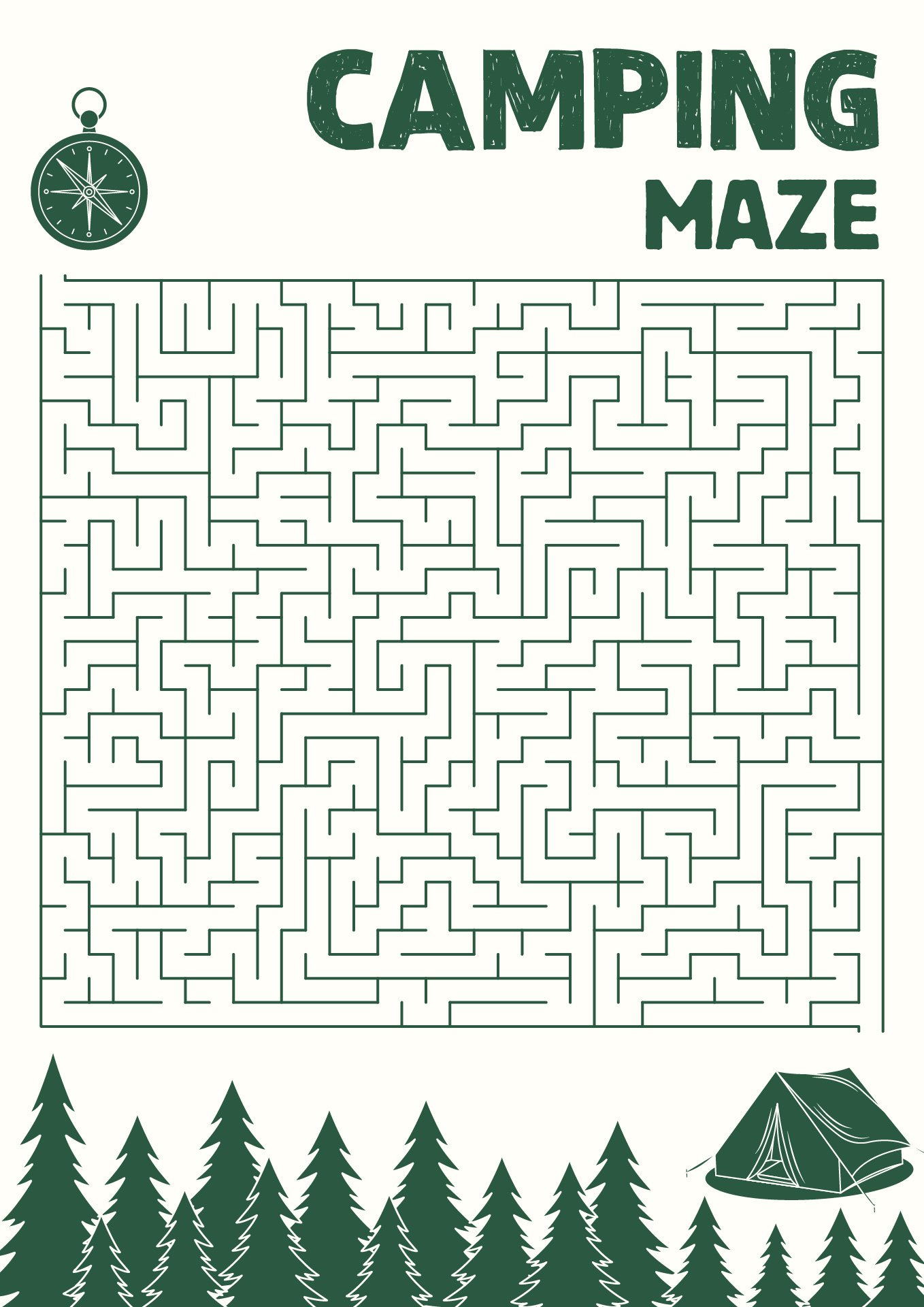 Kids Camping Activity Sheets
