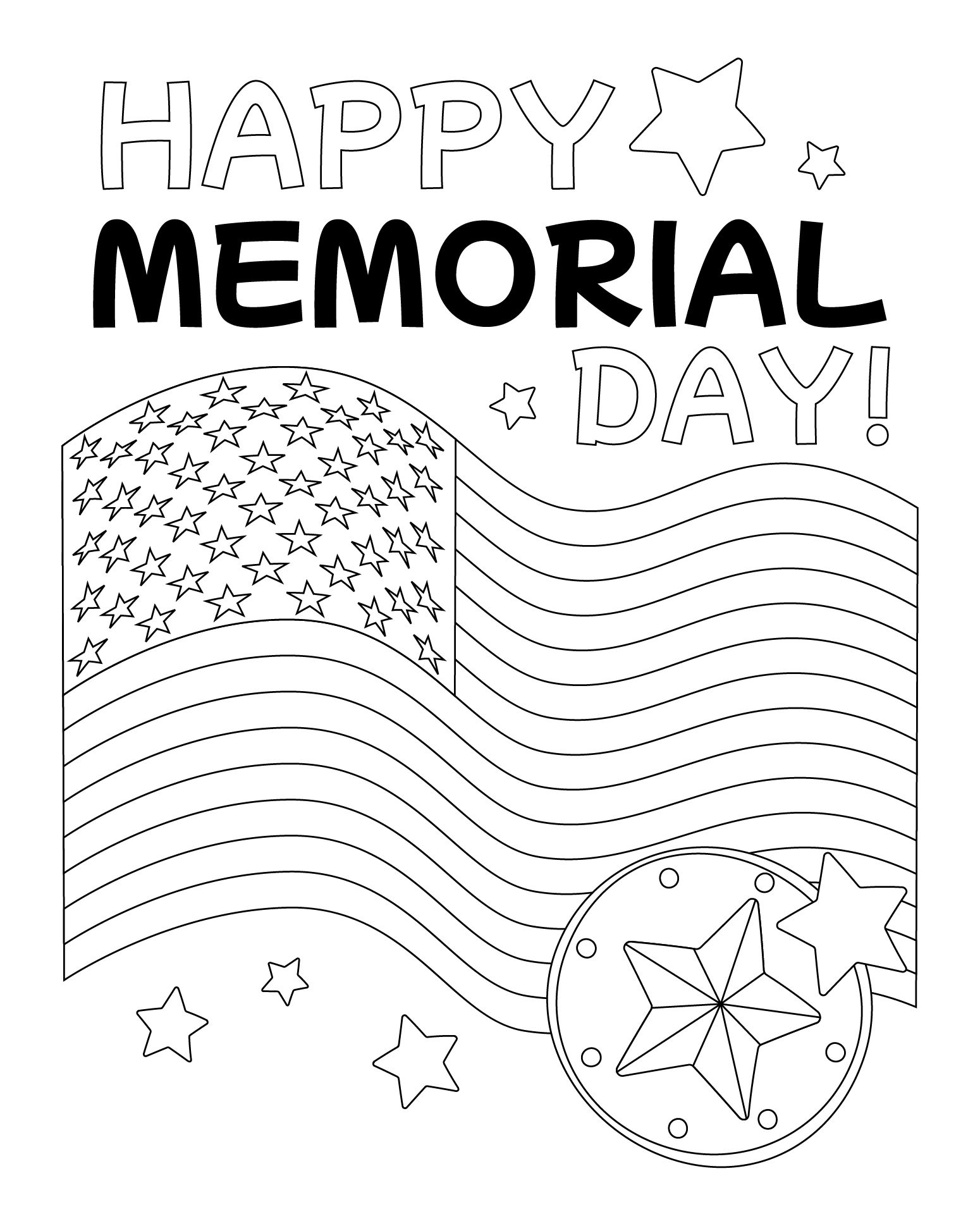 Kids Memorial Day Coloring Sheets Printable