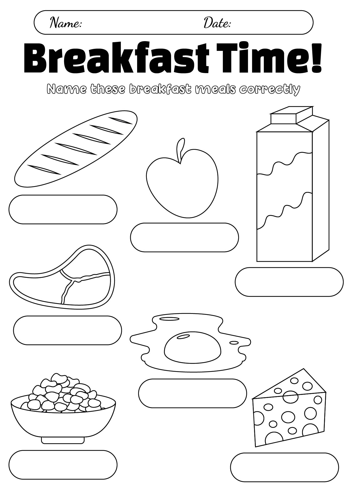 Kindergarten Breakfast Theme Worksheets Kindergarten Breakfast Theme Worksheets