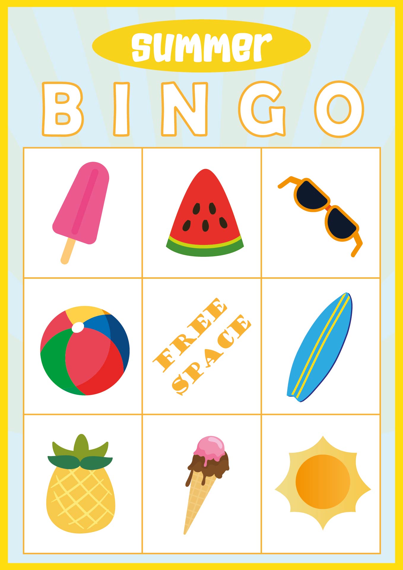 Krazy Kool Summer Bingo Cards