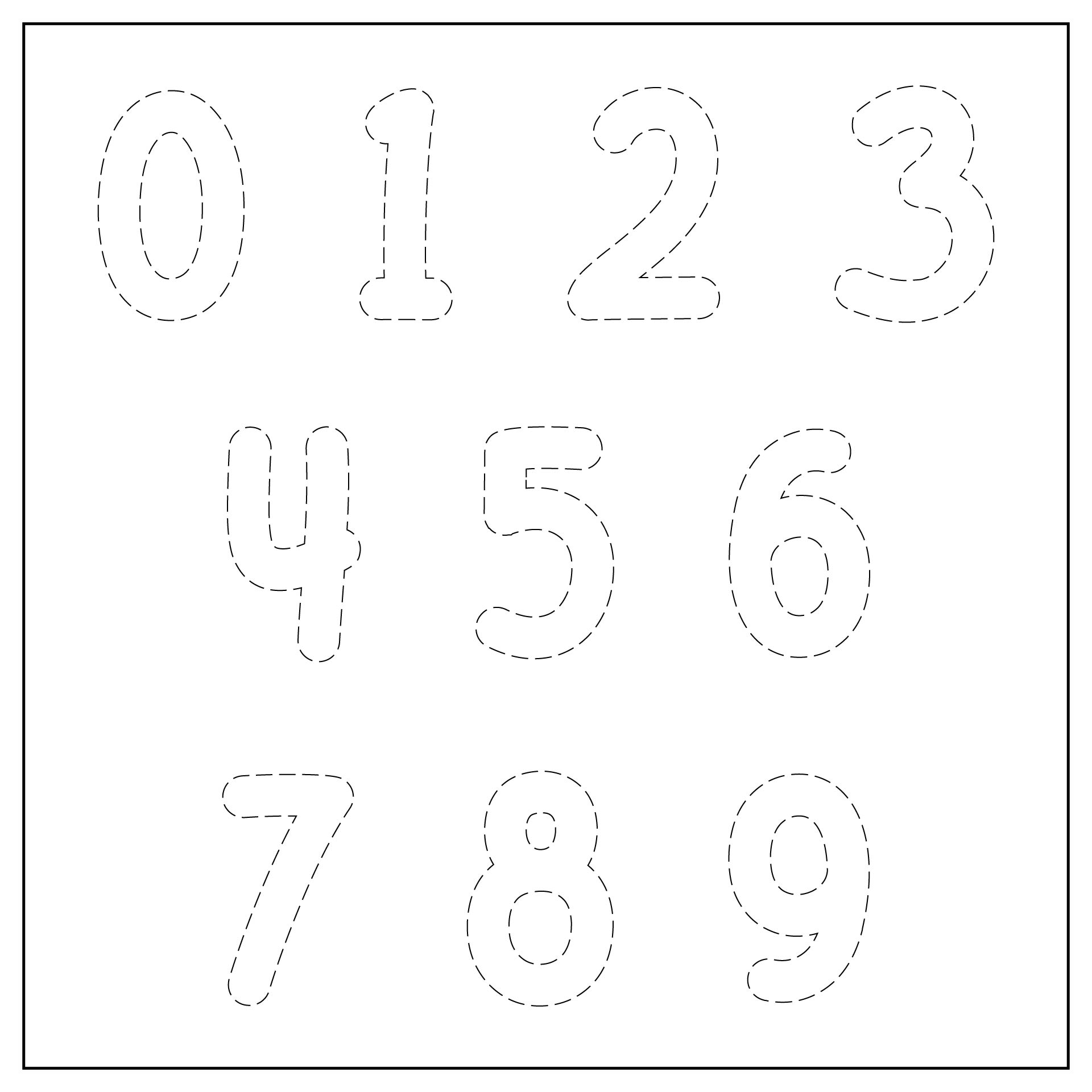 Large Printable Number Outlines