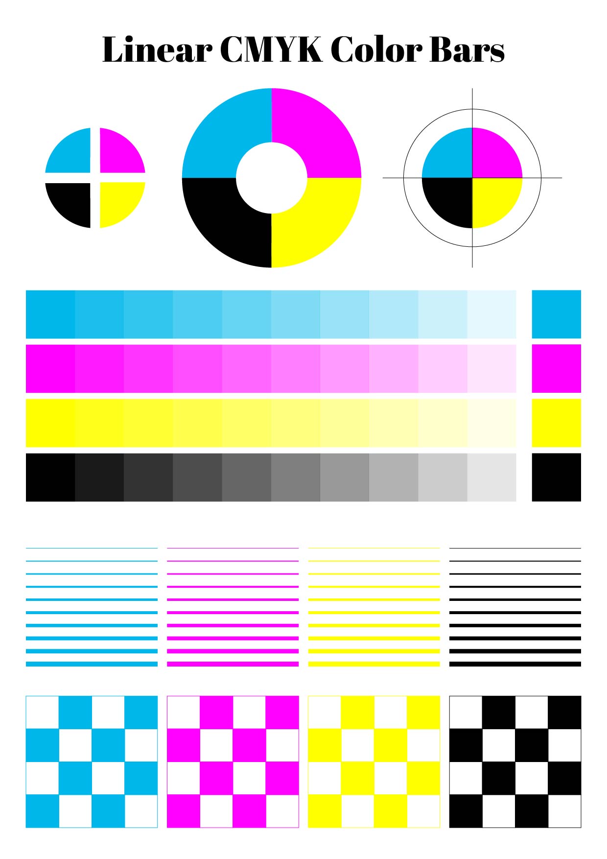 Linear CMYK Process Color Bars