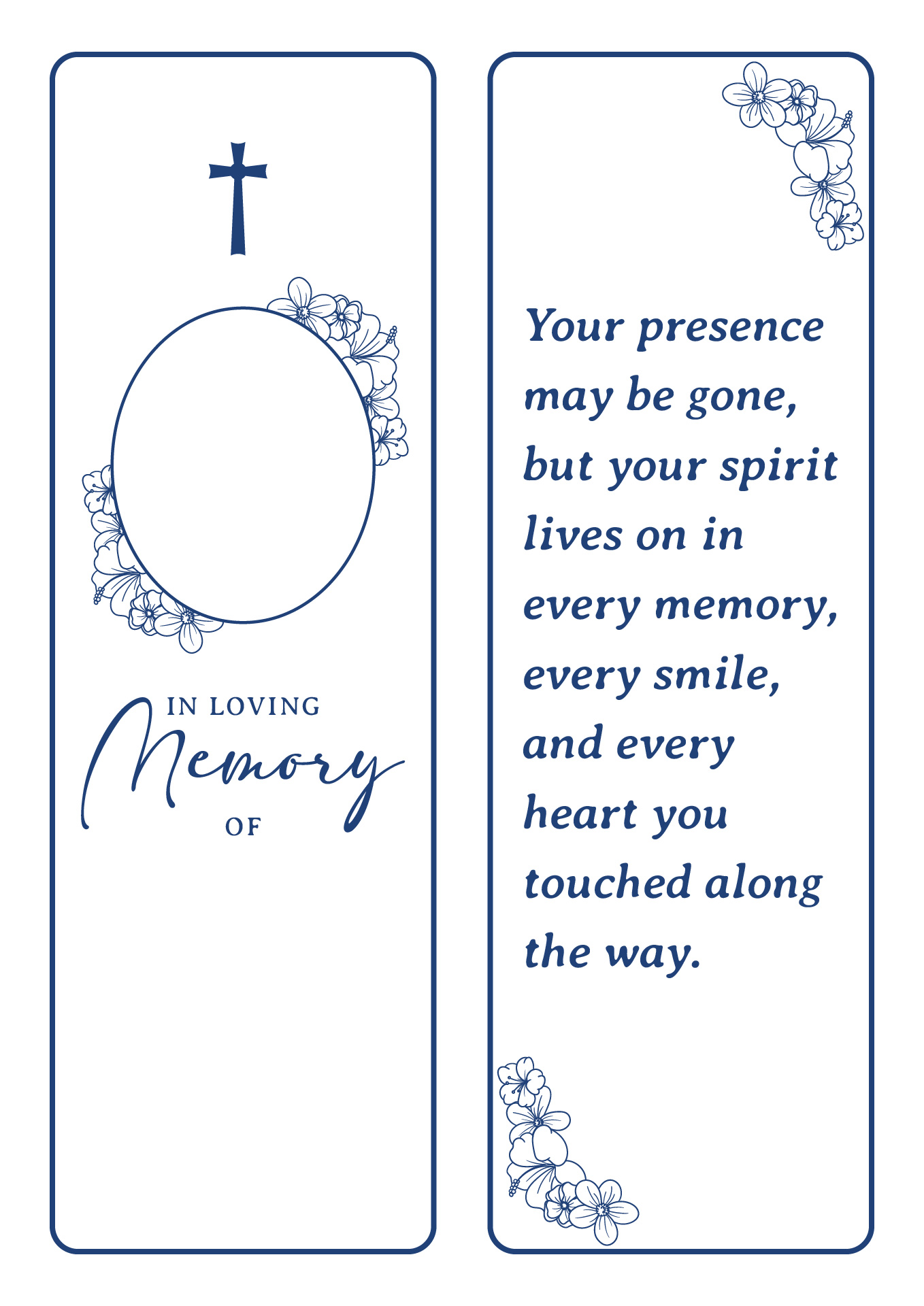 Memorial Bookmark Printable with Quotes Memorial Bookmark Printable with Quotes