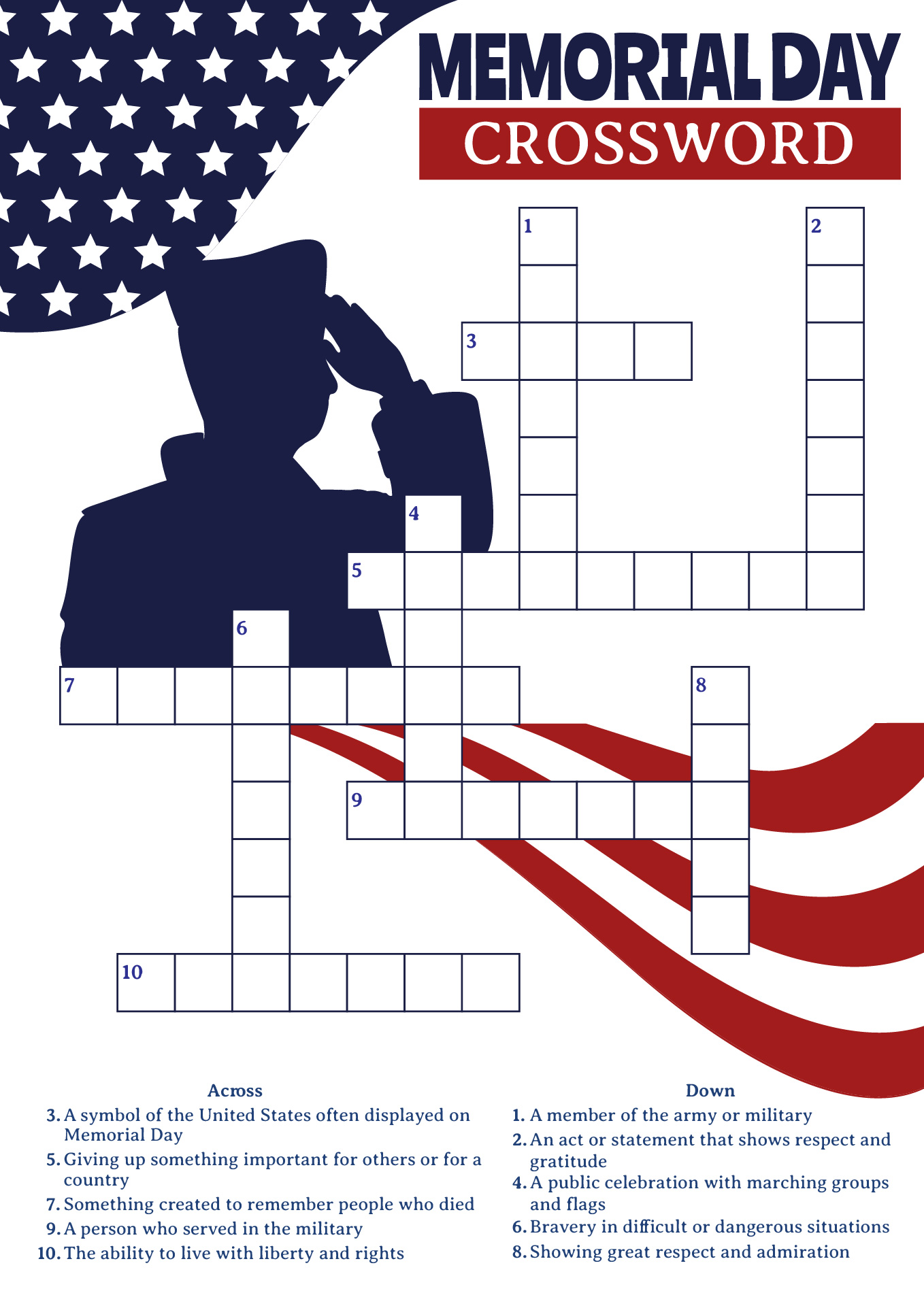 Memorial Day crossword puzzles for veterans