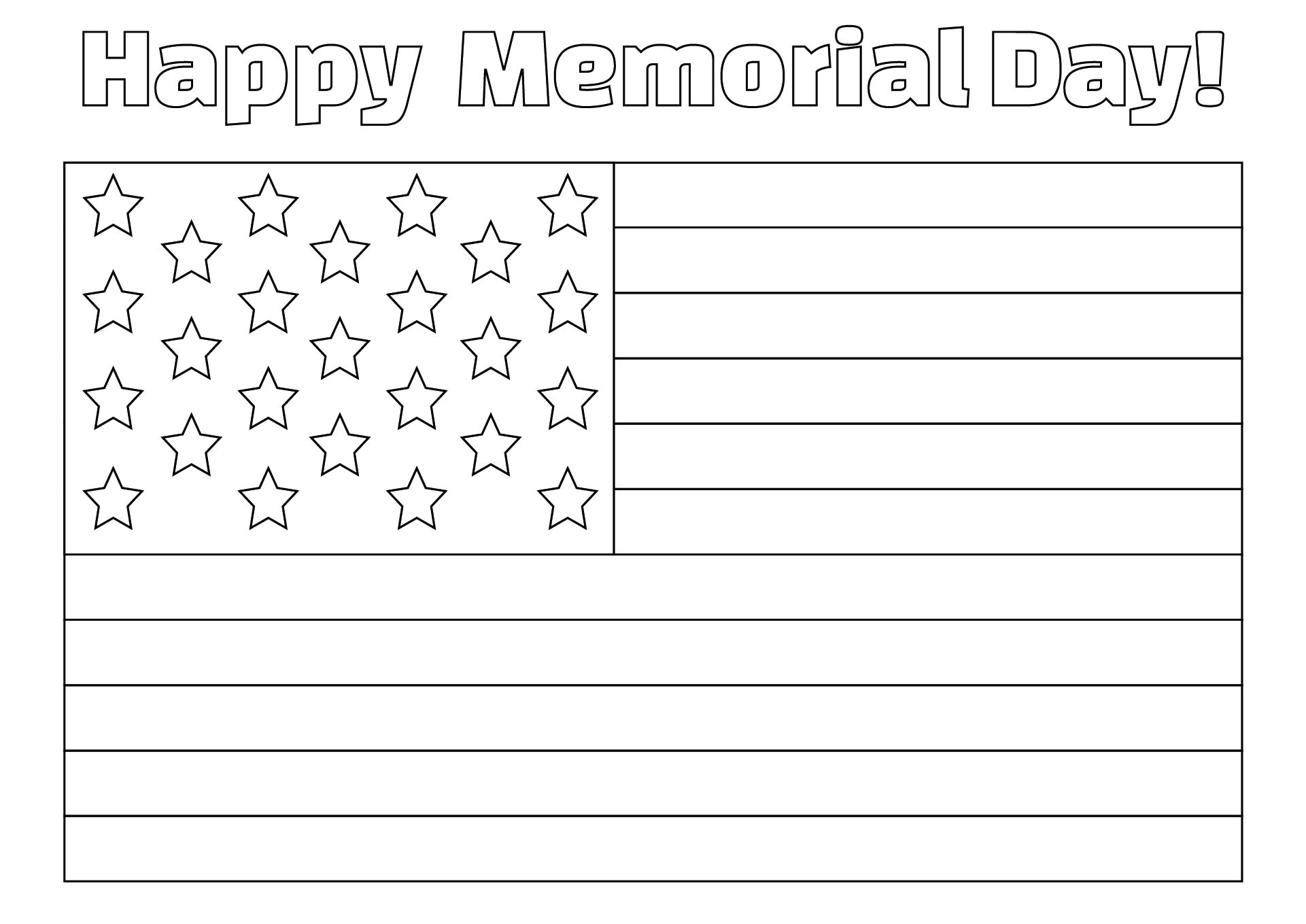 Memorial Day Flags Coloring Printables Memorial Day Flags Coloring Printables