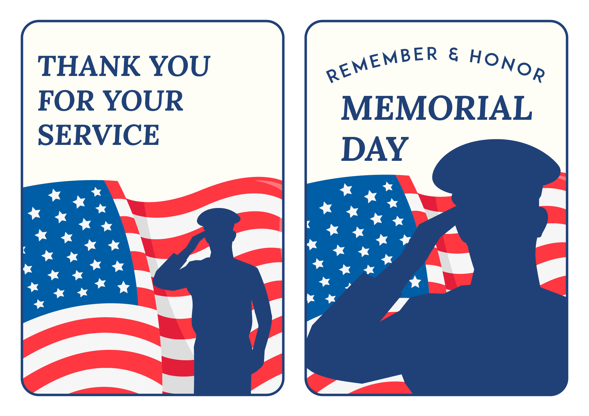 Memorial Day thank you cards design