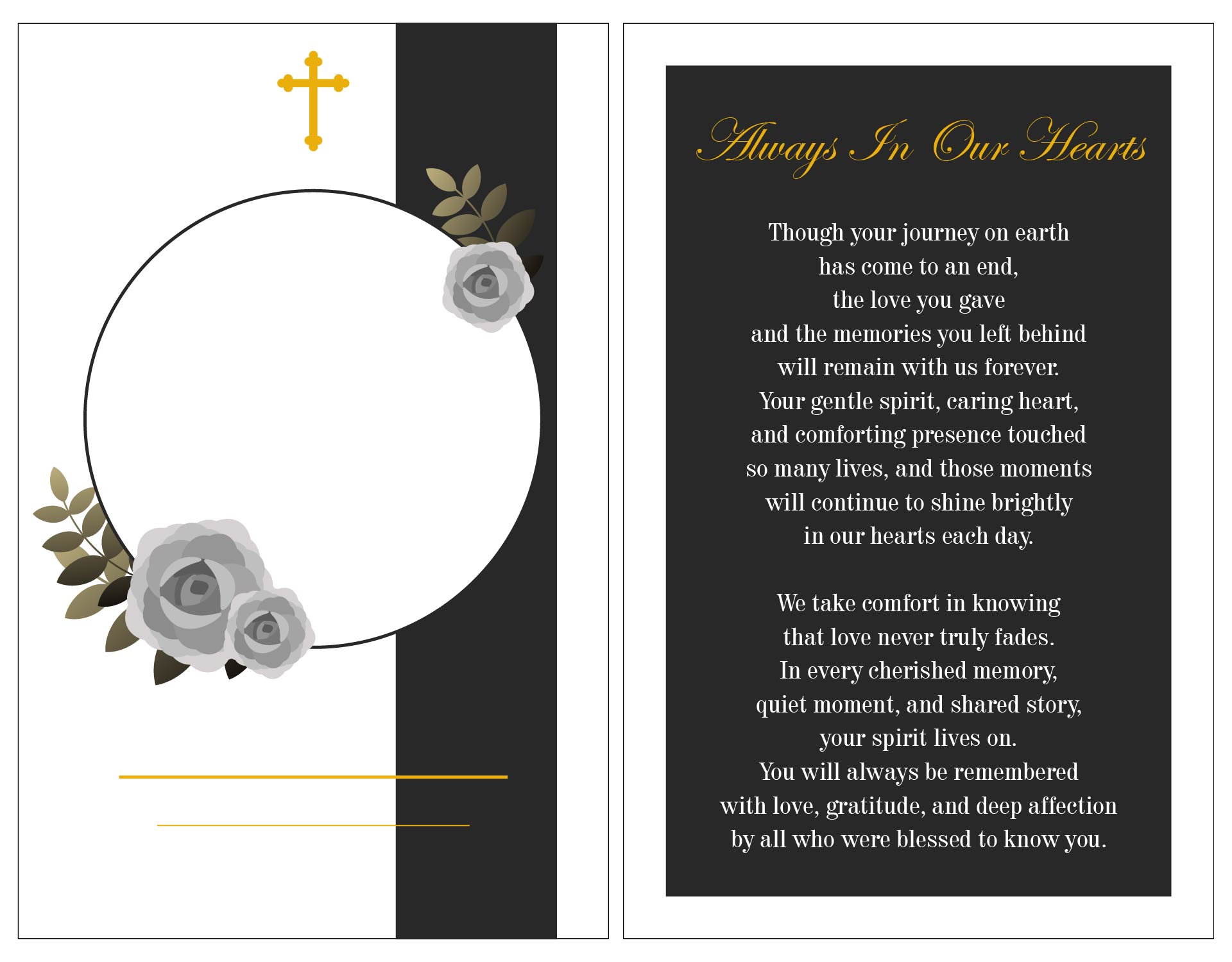 Memorial Service Keepsake Card