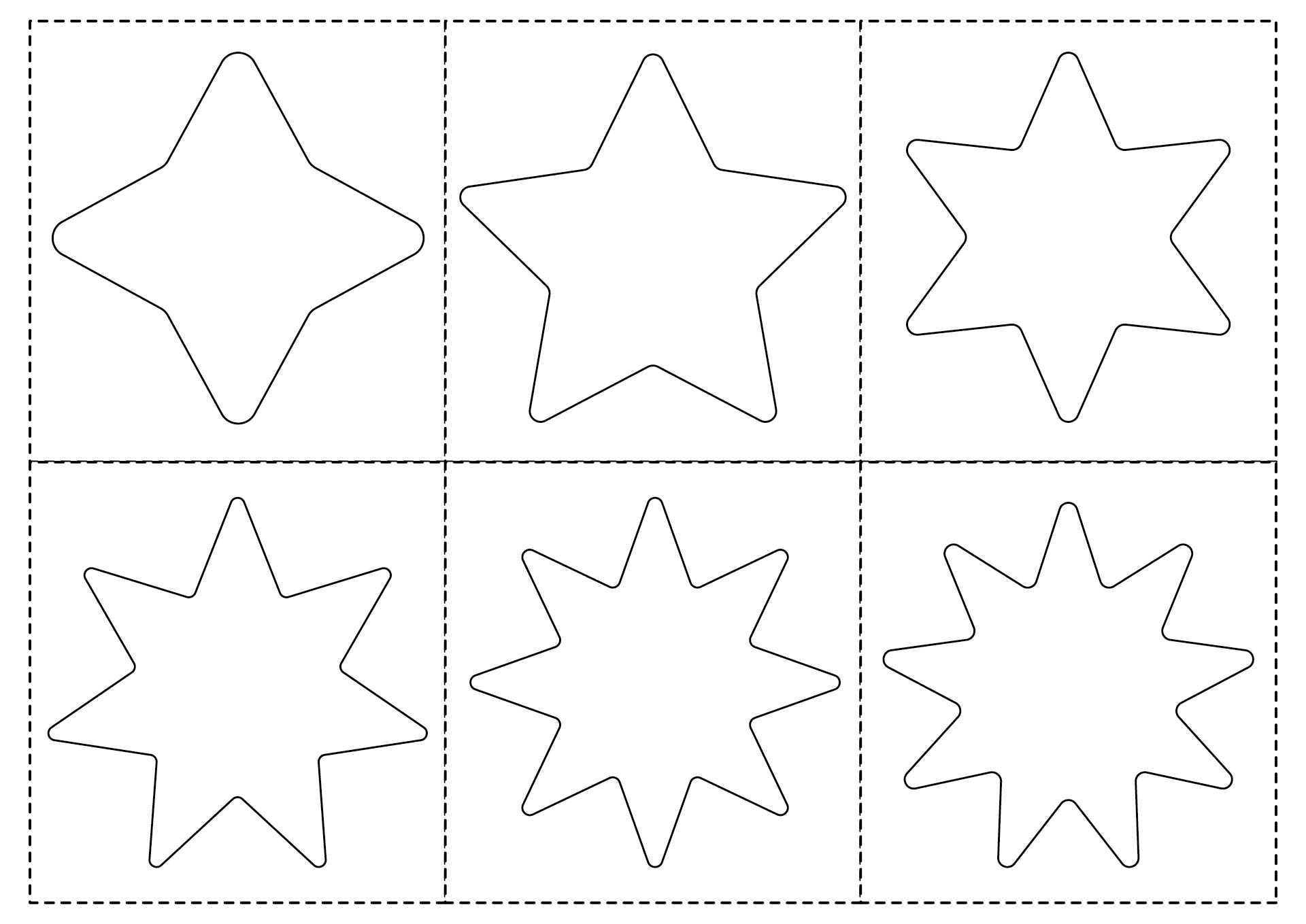 Multiple Star Shapes Printable Multiple Star Shapes Printable