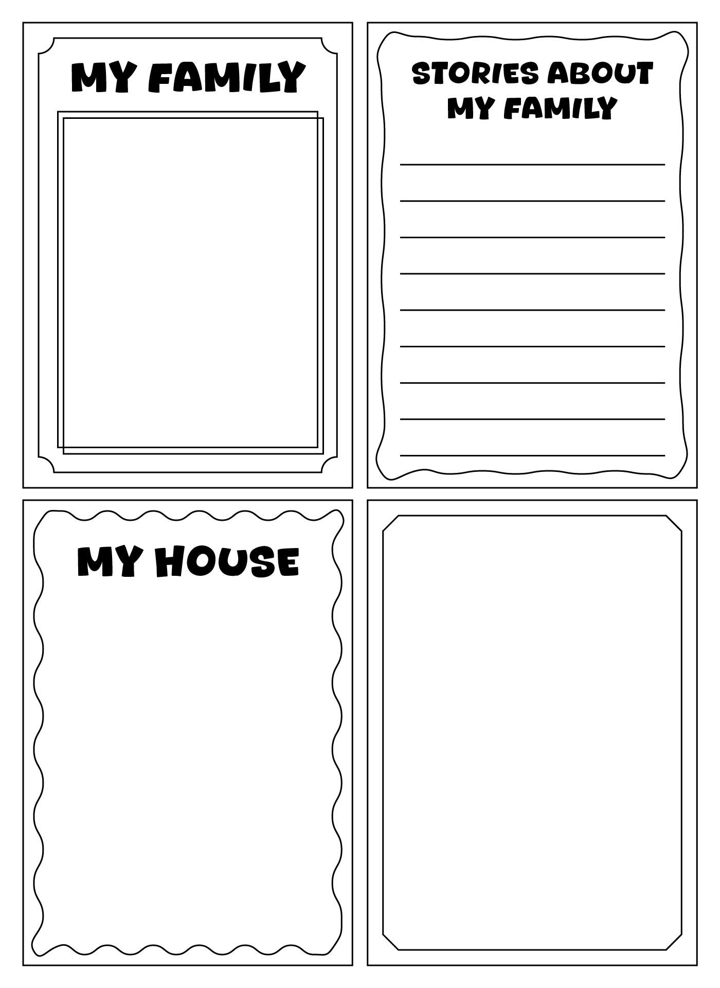 My Family Preschool Booklet Printables