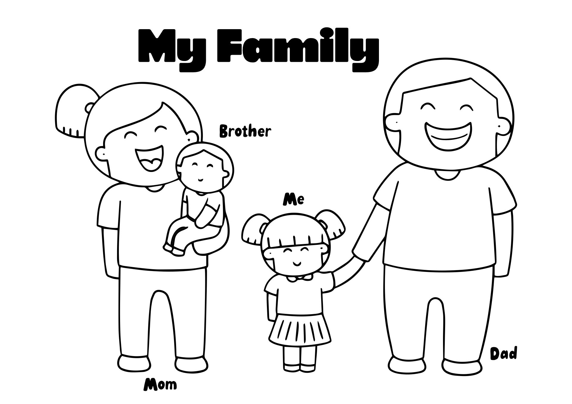 My Family Preschool Coloring Pages
