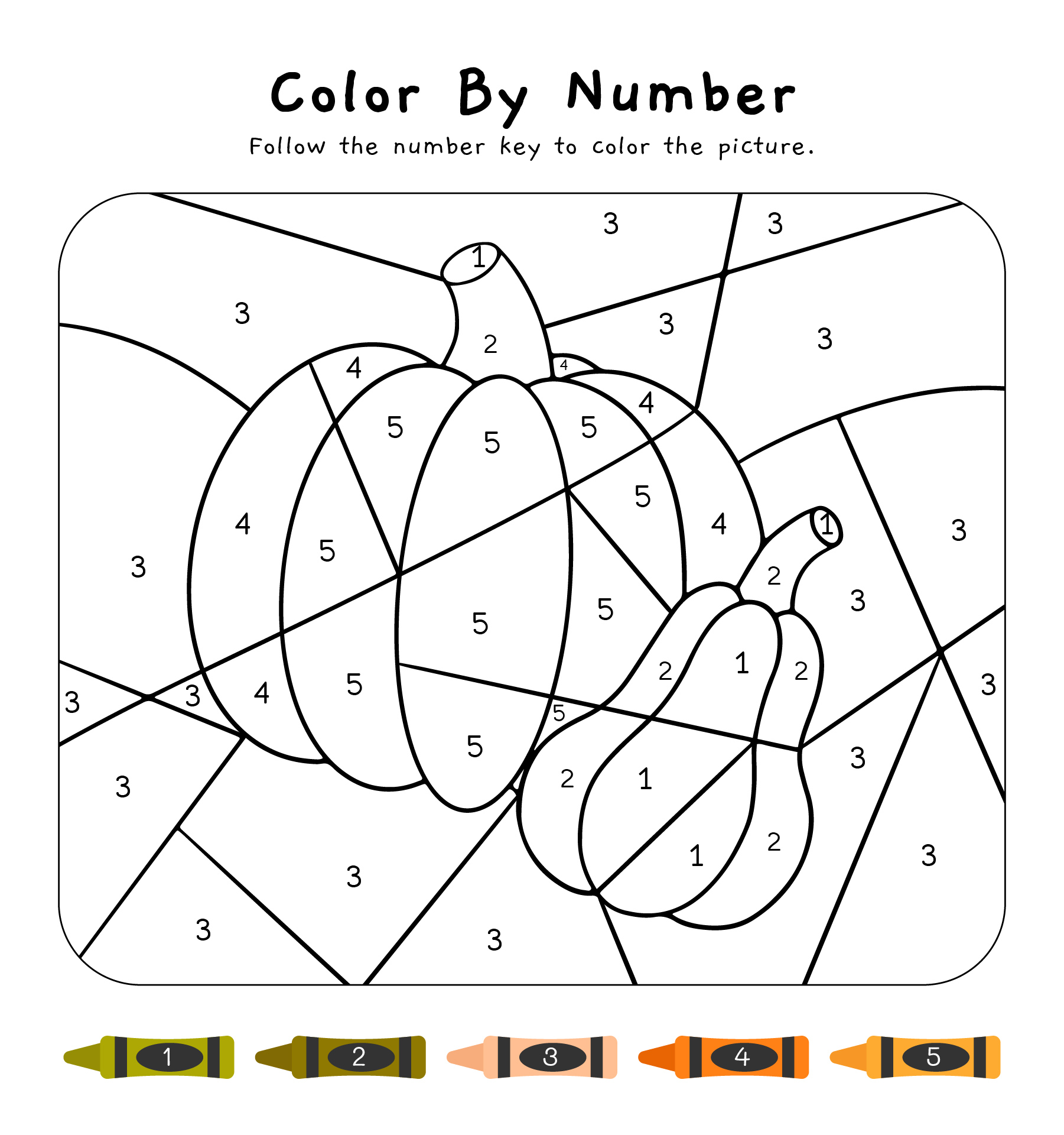 October Color by Number Coloring Pages