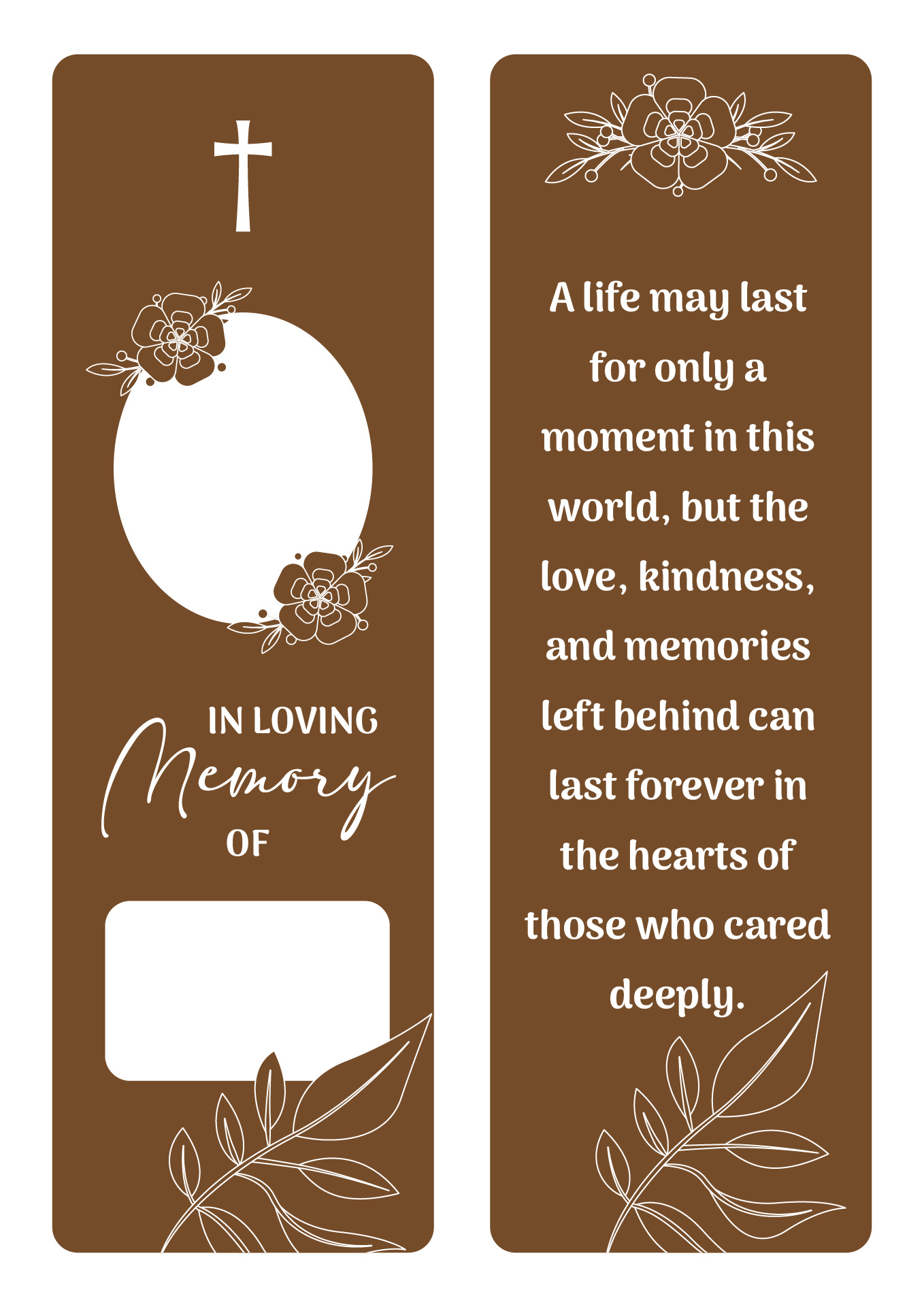 Personalized Memorial Bookmarks for Funeral