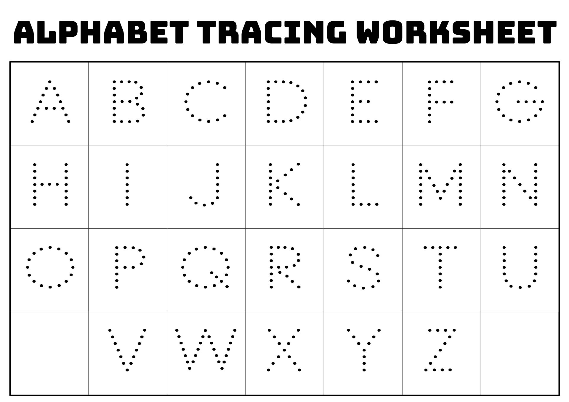 Preschool Alphabet Tracing Worksheets Printable