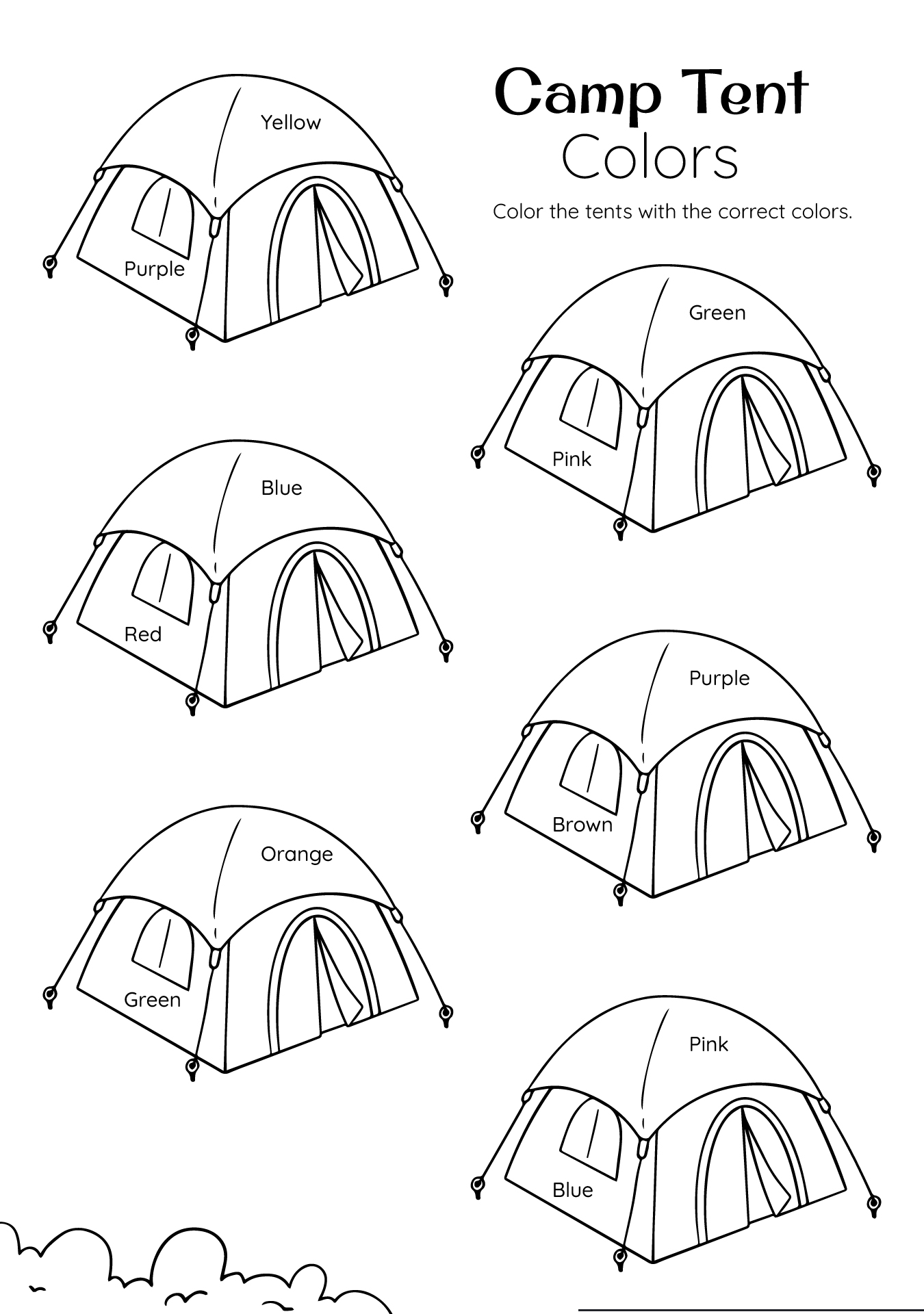 Preschool Camping Theme Activity Sheets Preschool Camping Theme Activity Sheets