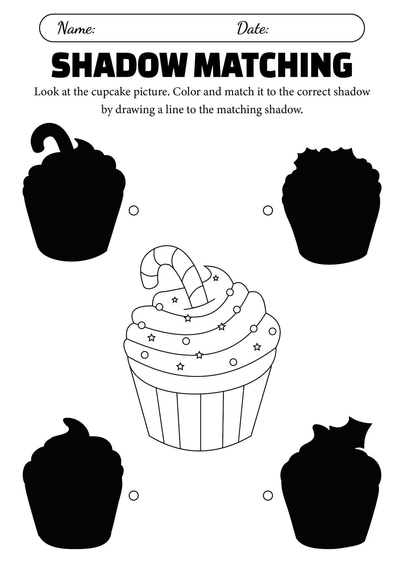 Preschool Cupcake Matching Games