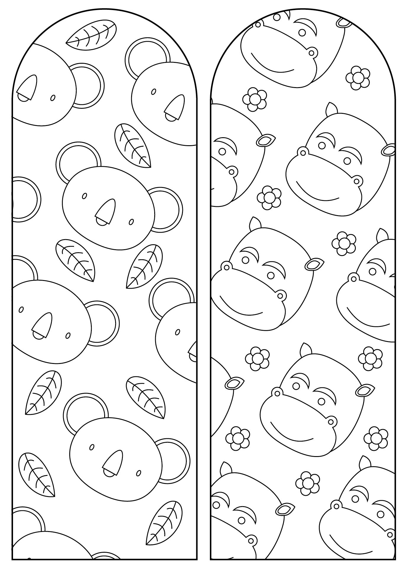 Printable Animal Bookmarks for Coloring Printable Animal Bookmarks for Coloring