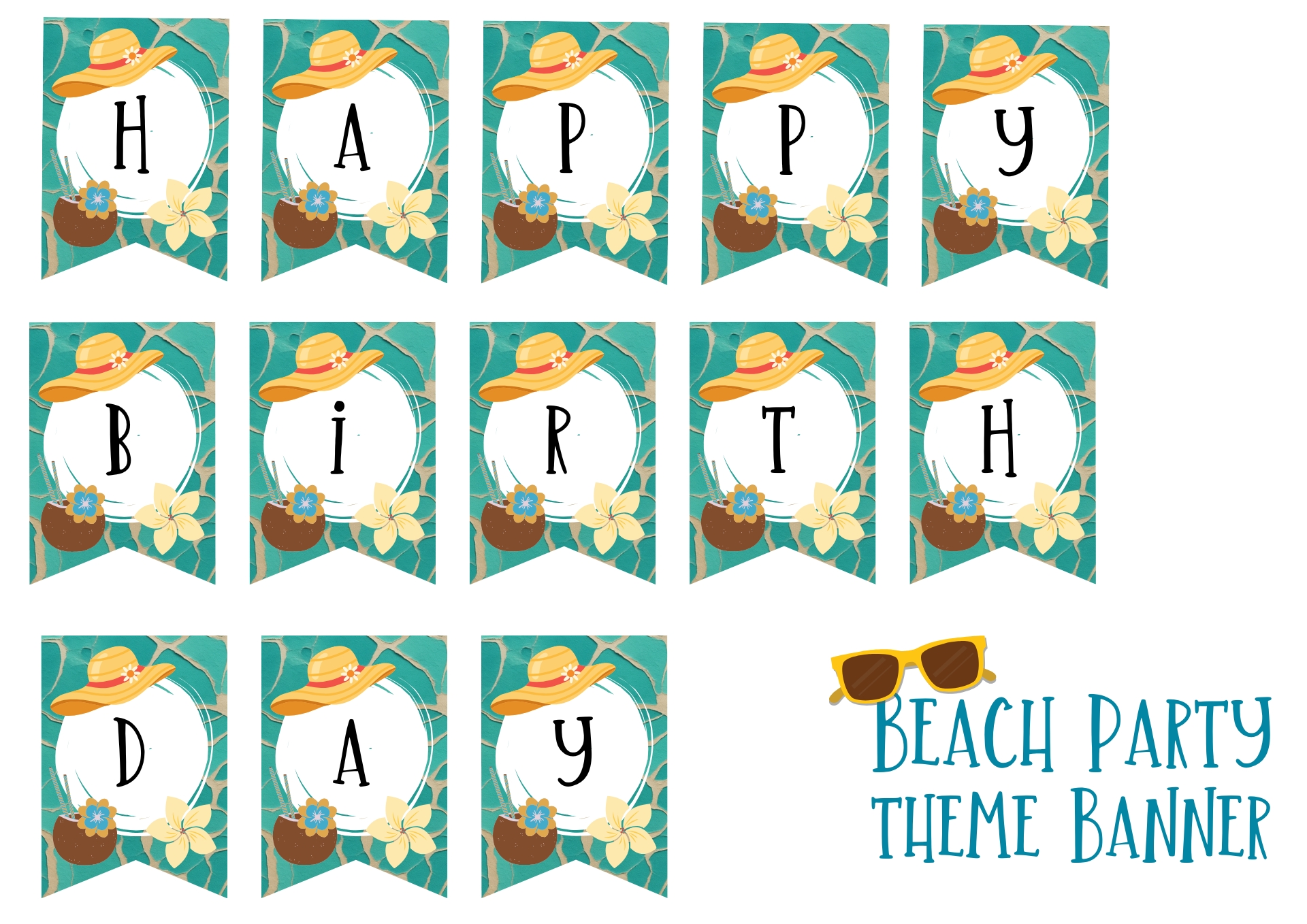 Printable Beach Theme Party Banners