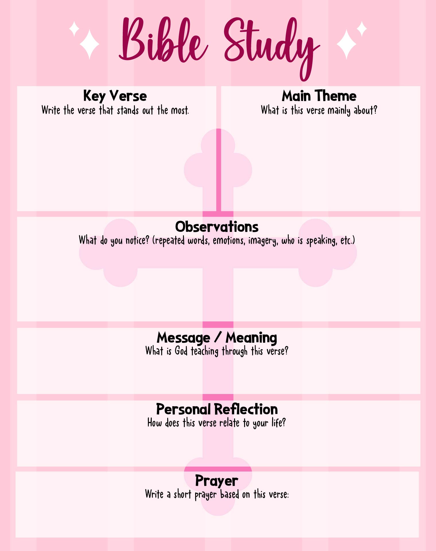 Printable Bible Study Notes for Women
